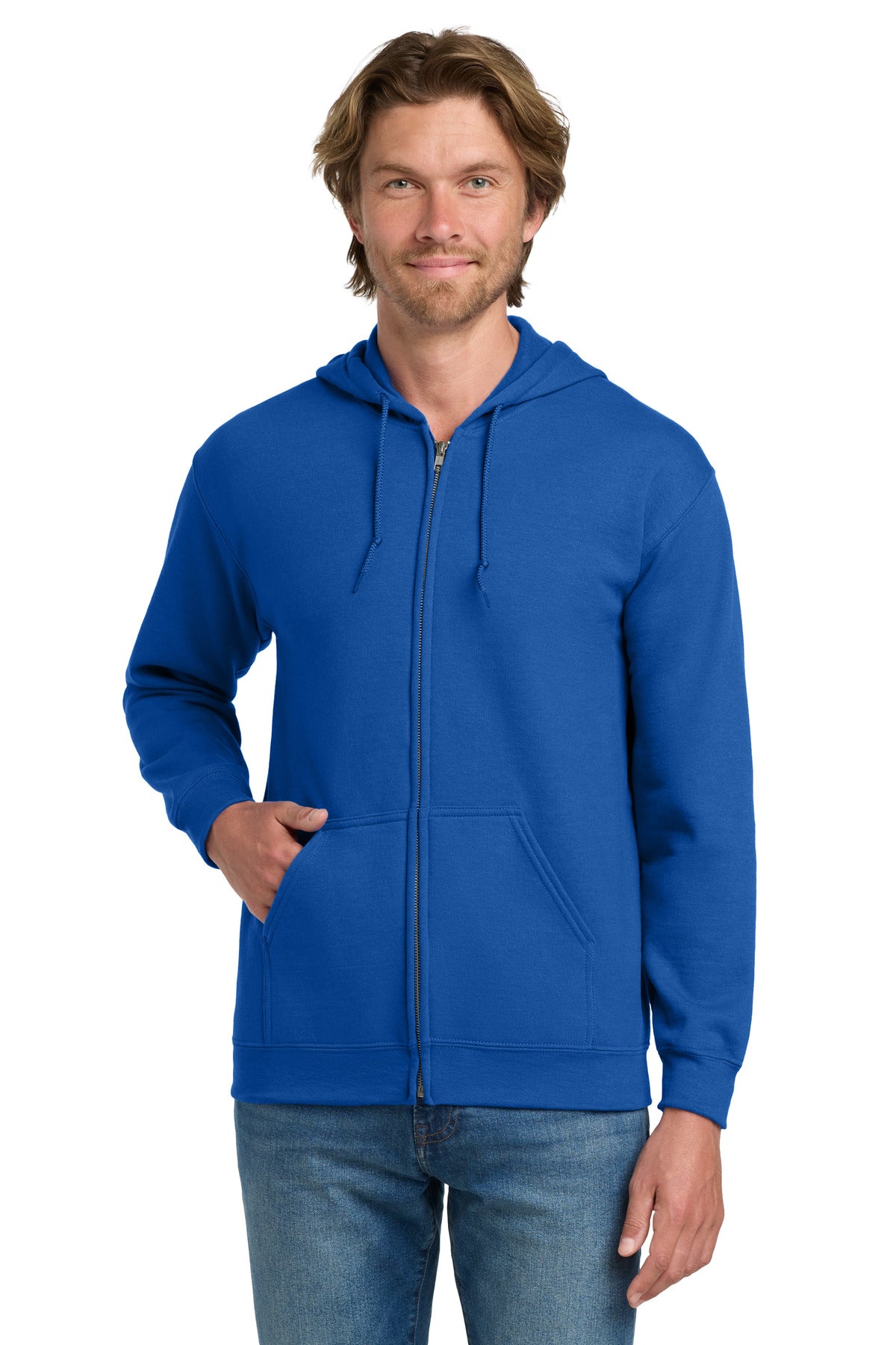 Custom Royal Heavy Blend Full-Zip Hoodie 18600, personalized by SanCanDo Swag in Argyle, TX