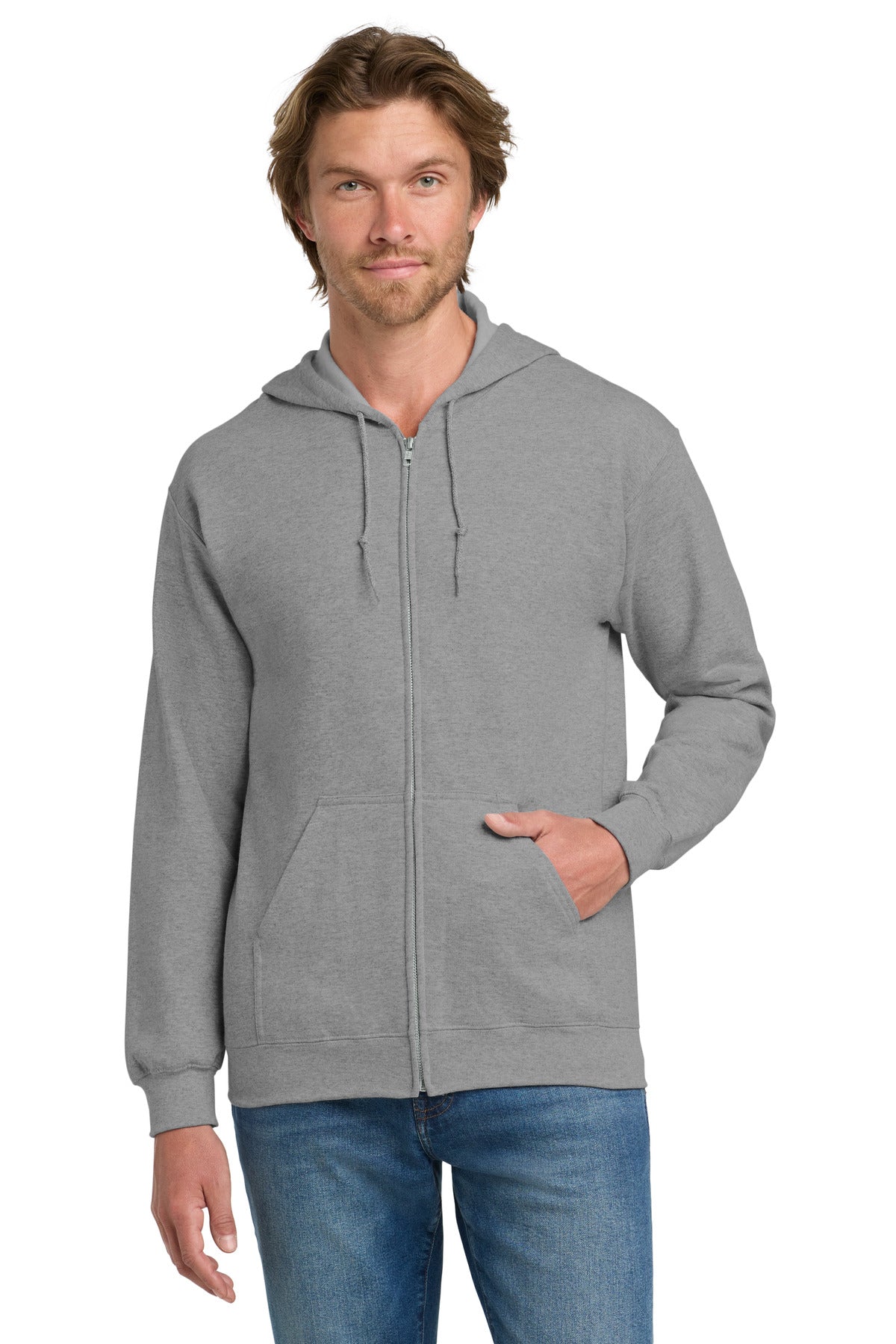 Custom Sport Grey Heavy Blend Full-Zip Hoodie 18600, personalized by SanCanDo Swag in Argyle, TX
