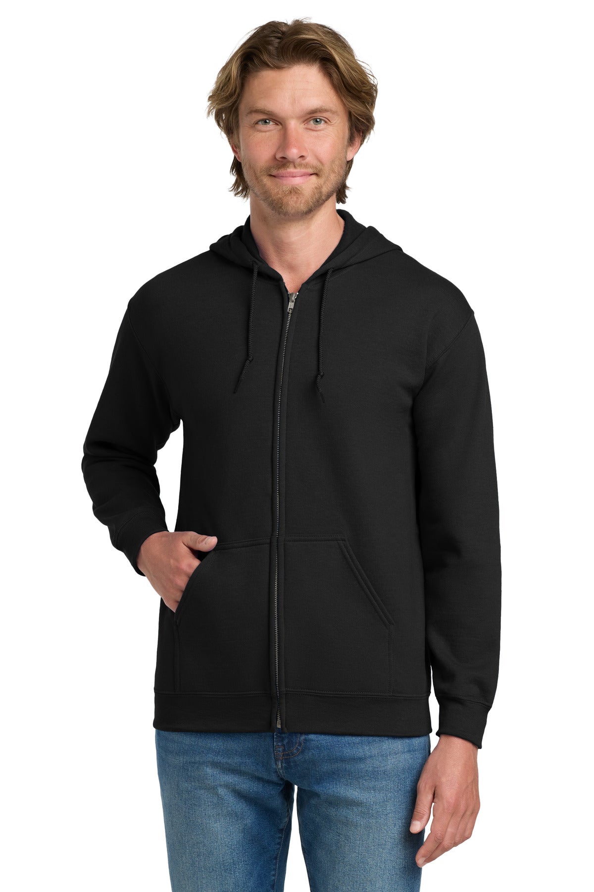 Custom Black Heavy Blend Full-Zip Hoodie 18600, personalized by SanCanDo Swag in Argyle, TX