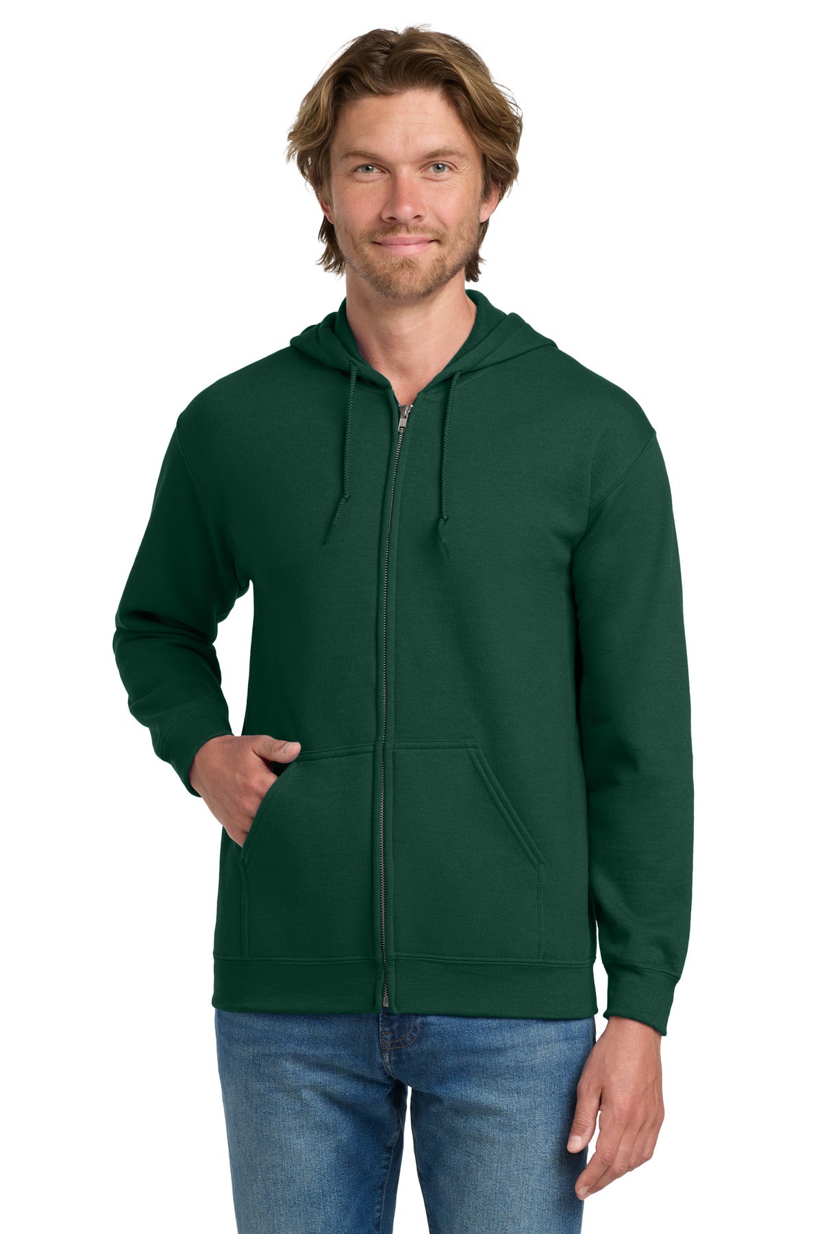 Custom Forest Green Heavy Blend Full-Zip Hoodie 18600, personalized by SanCanDo Swag in Argyle, TX