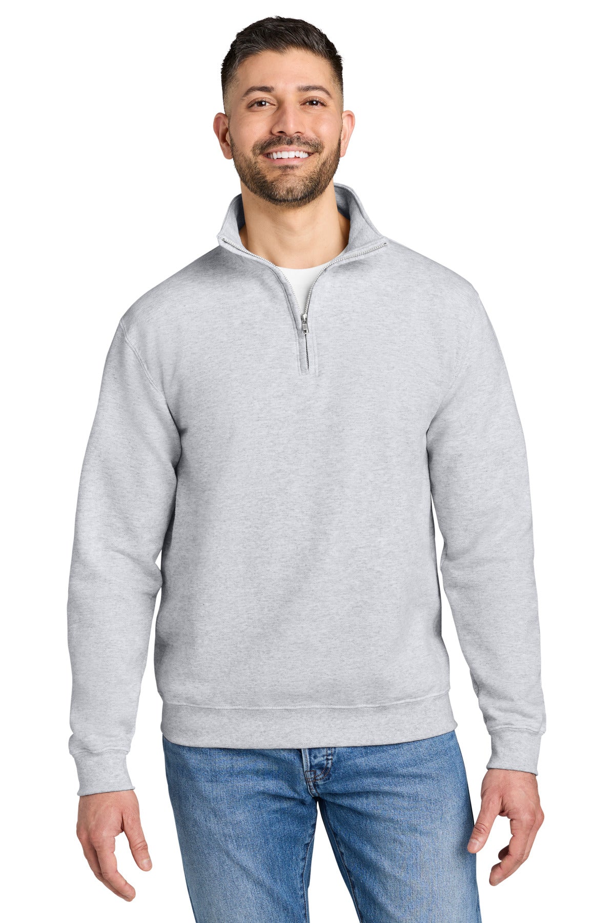 Custom Ash Heavy Blend 1/4-Zip Sweatshirt 18810, personalized by SanCanDo Swag in Argyle, TX