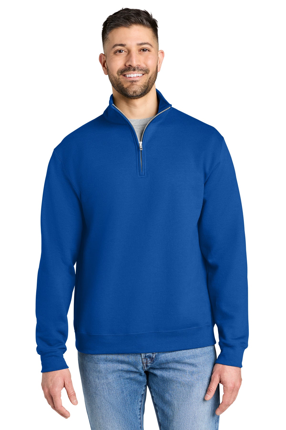 Custom Royal Heavy Blend 1/4-Zip Sweatshirt 18810, personalized by SanCanDo Swag in Argyle, TX