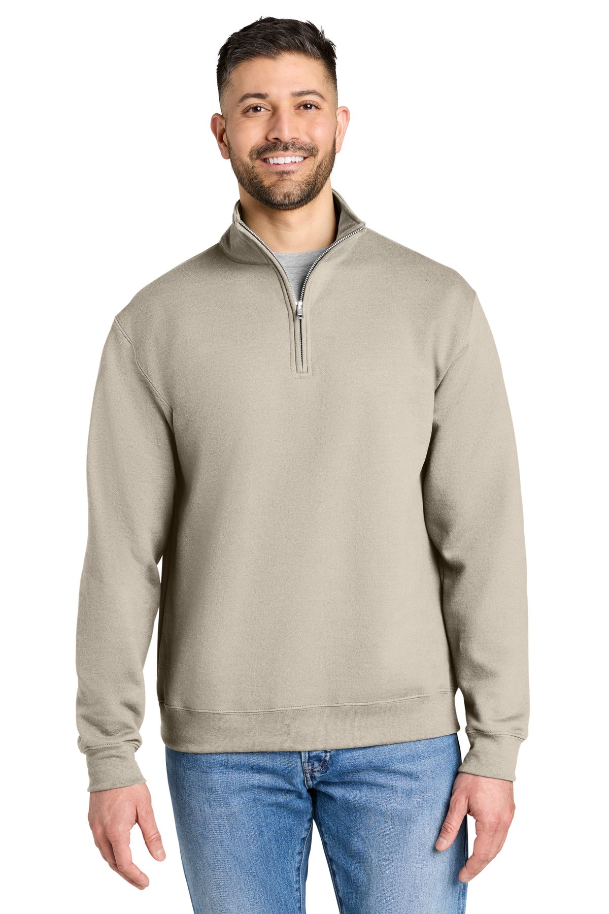 Custom Sand Heavy Blend 1/4-Zip Sweatshirt 18810, personalized by SanCanDo Swag in Argyle, TX