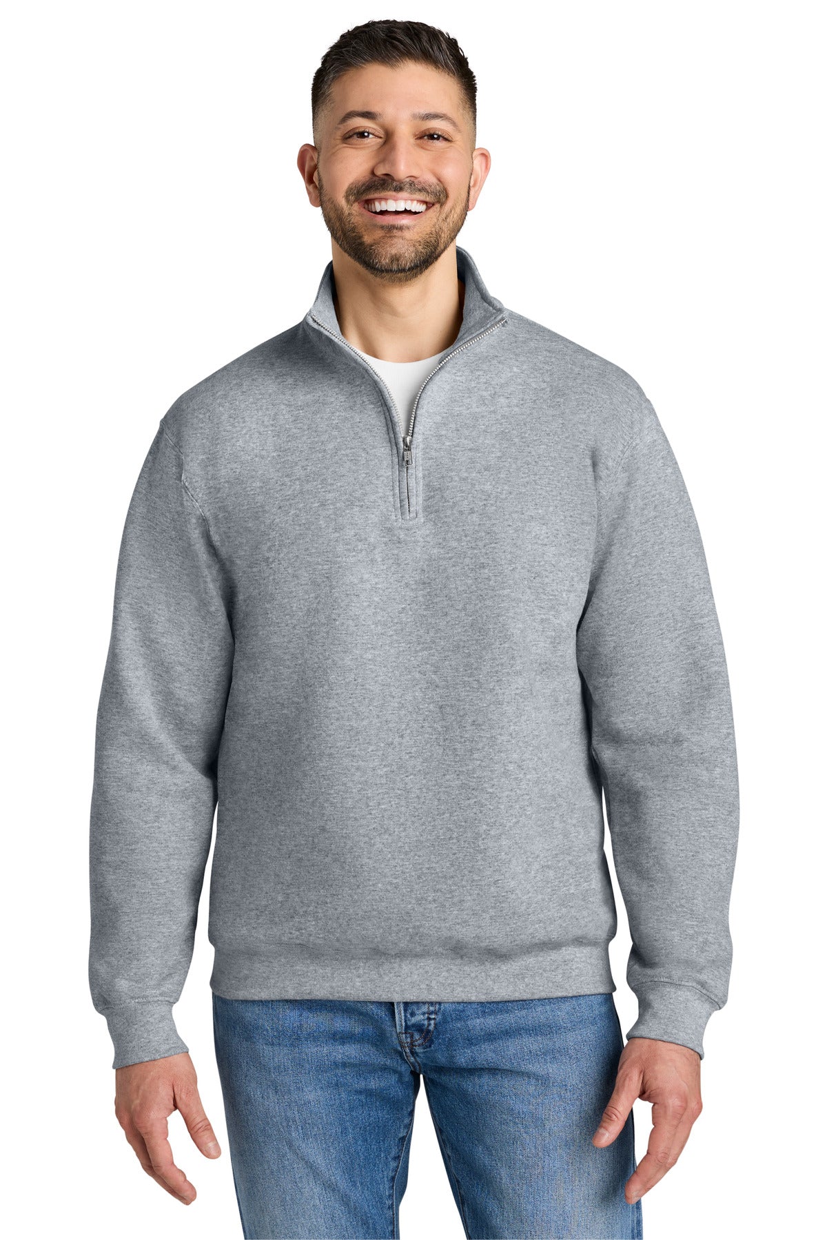 Custom Sport Grey Heavy Blend 1/4-Zip Sweatshirt 18810, personalized by SanCanDo Swag in Argyle, TX