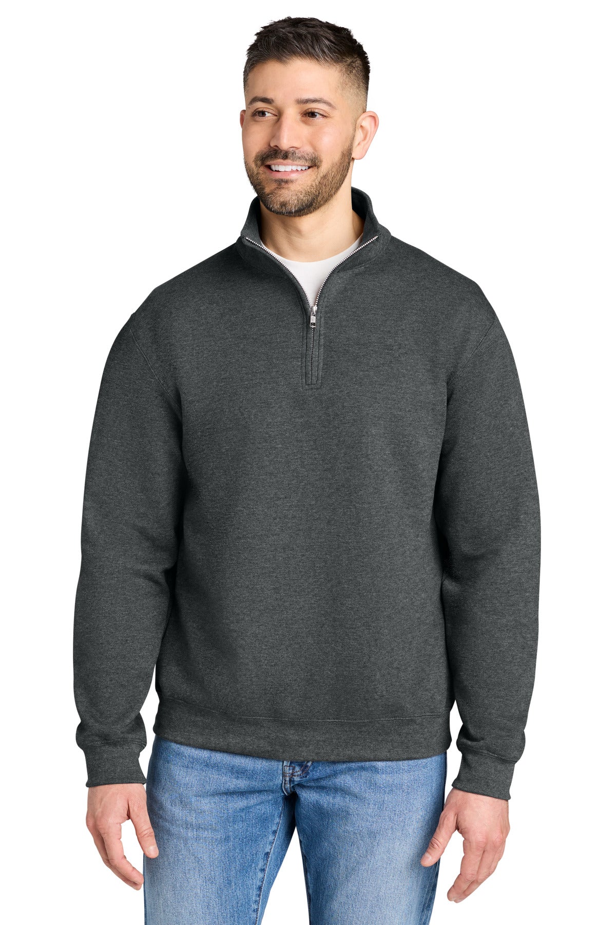Custom Fan Charcoal Heather Heavy Blend 1/4-Zip Sweatshirt 18810, personalized by SanCanDo Swag in Argyle, TX
