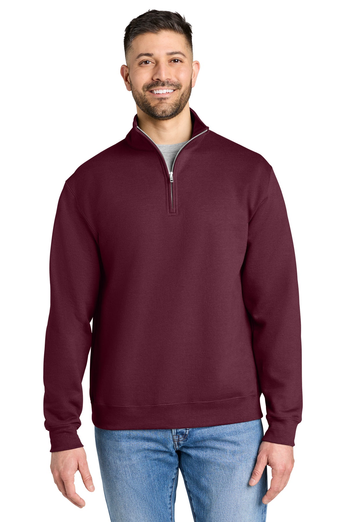 Custom Maroon Heavy Blend 1/4-Zip Sweatshirt 18810, personalized by SanCanDo Swag in Argyle, TX