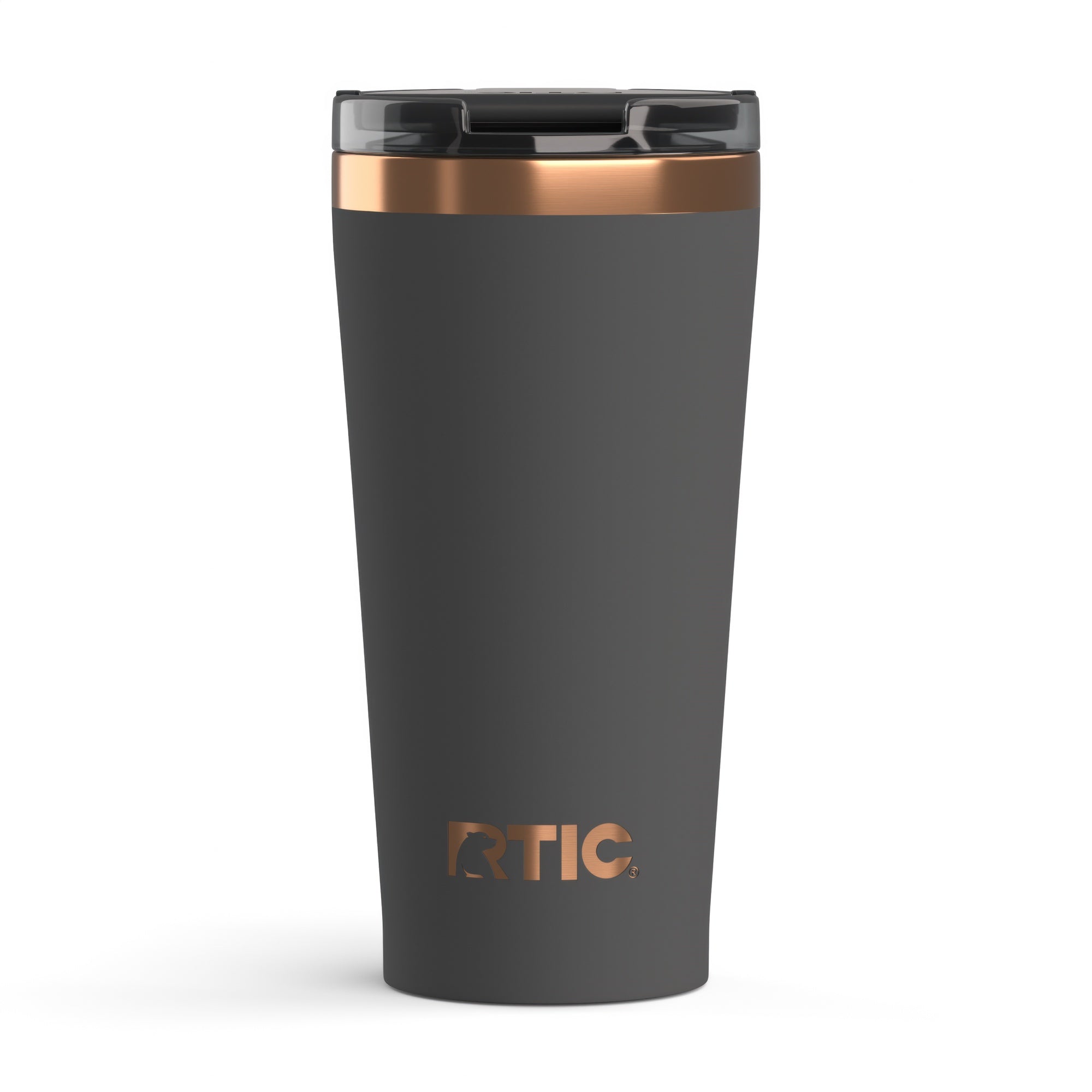 Custom Light Black RTIC 18 oz Happy Hour Pint Tumbler, personalized by SanCanDo Swag in Argyle, TX
