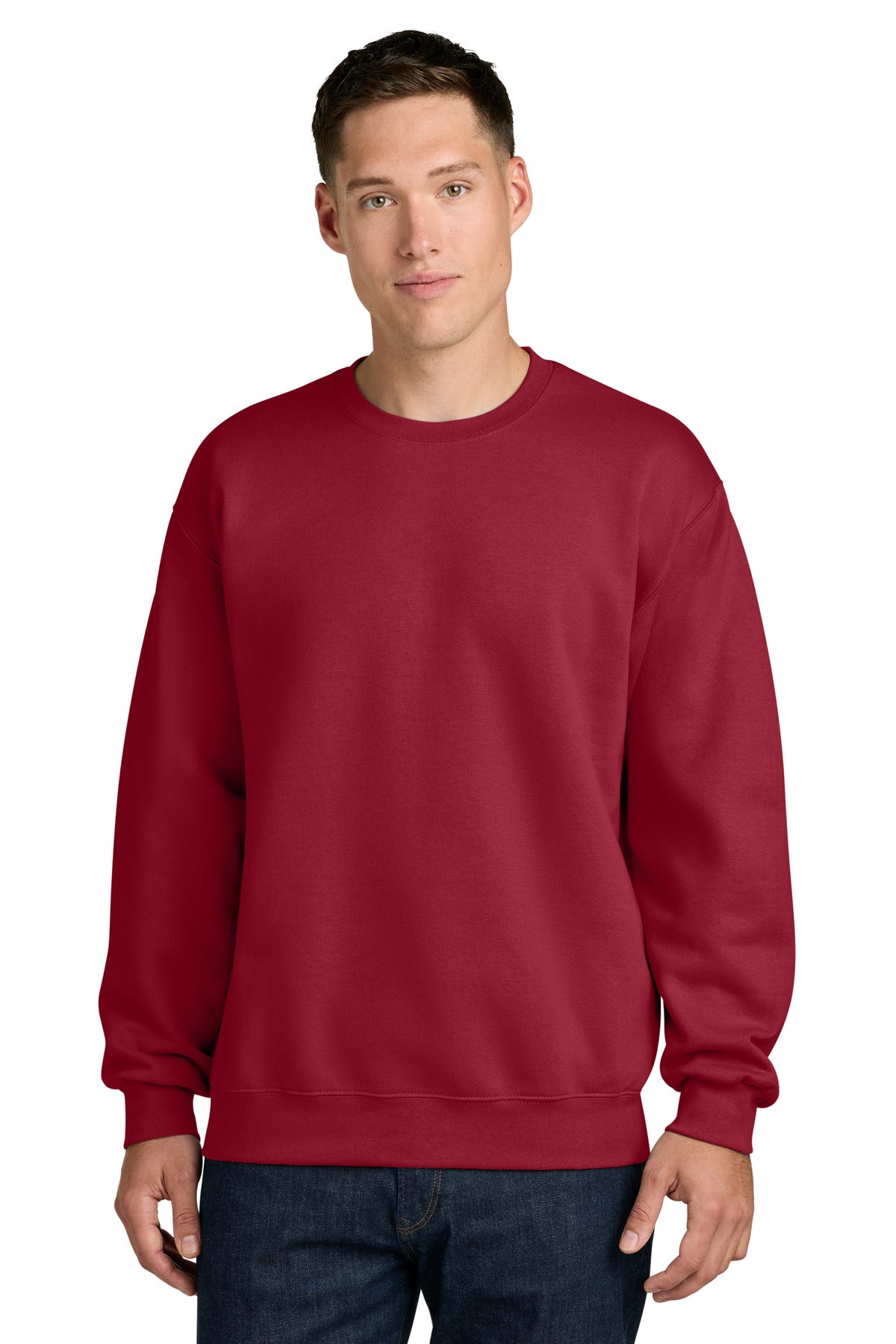 Custom Cherry Red Hammer Maxweight Crewneck 19000, personalized by SanCanDo Swag in Argyle, TX