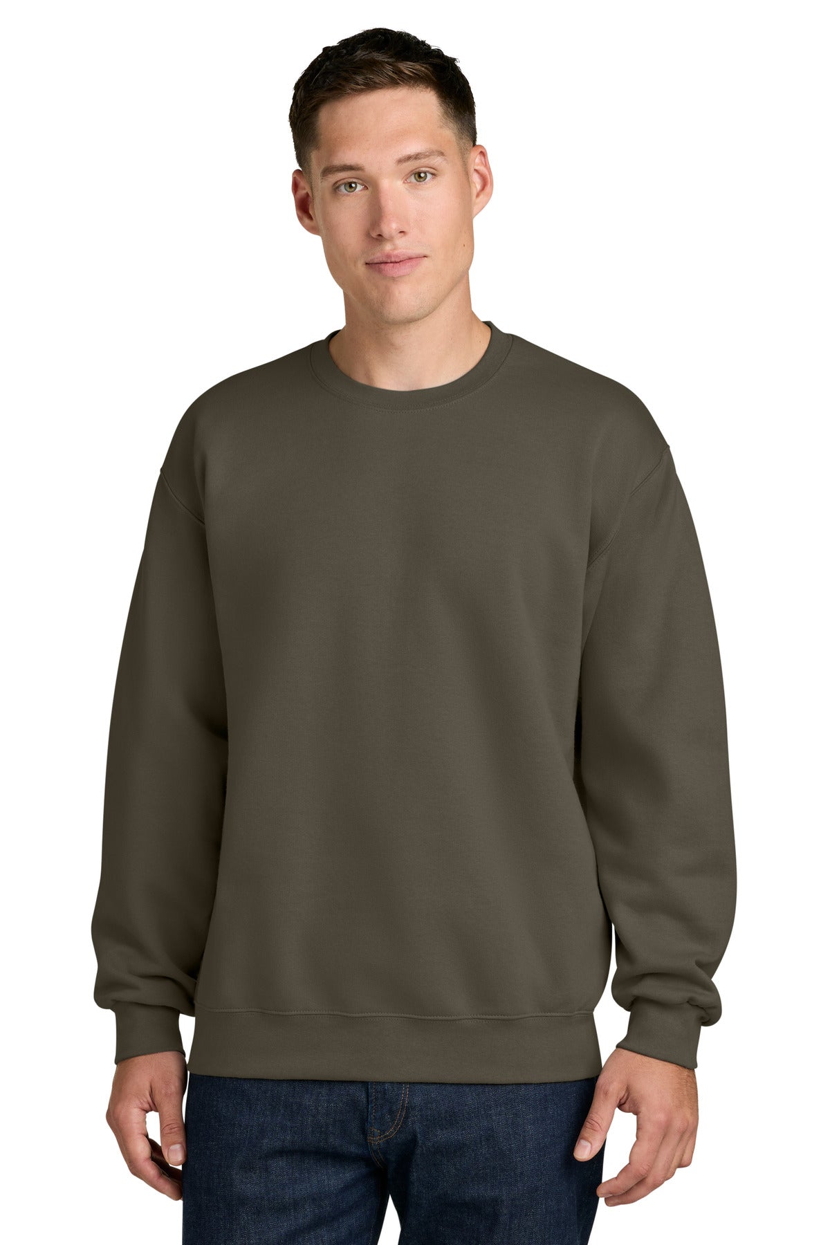 Custom Olive Hammer Maxweight Crewneck 19000, personalized by SanCanDo Swag in Argyle, TX