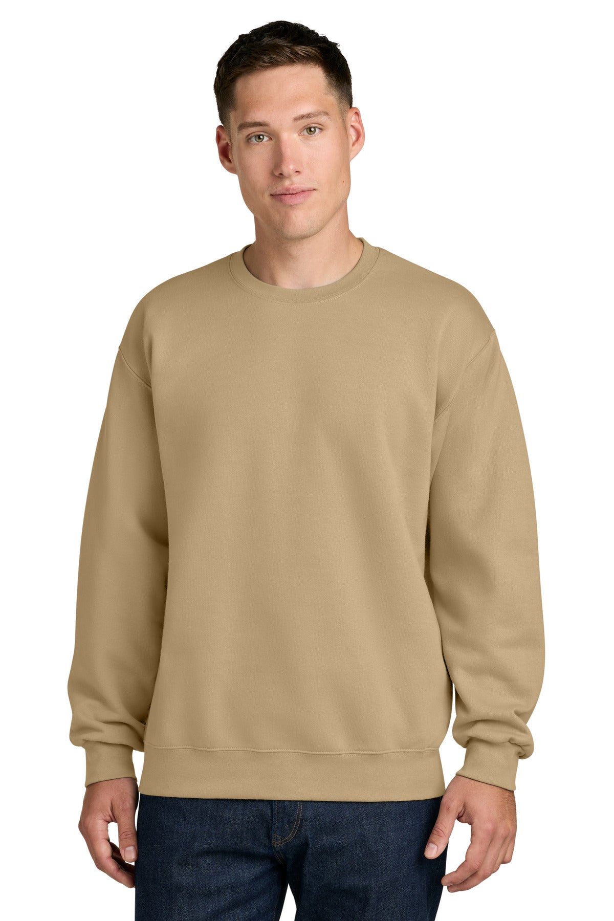 Custom Tan Hammer Maxweight Crewneck 19000, personalized by SanCanDo Swag in Argyle, TX