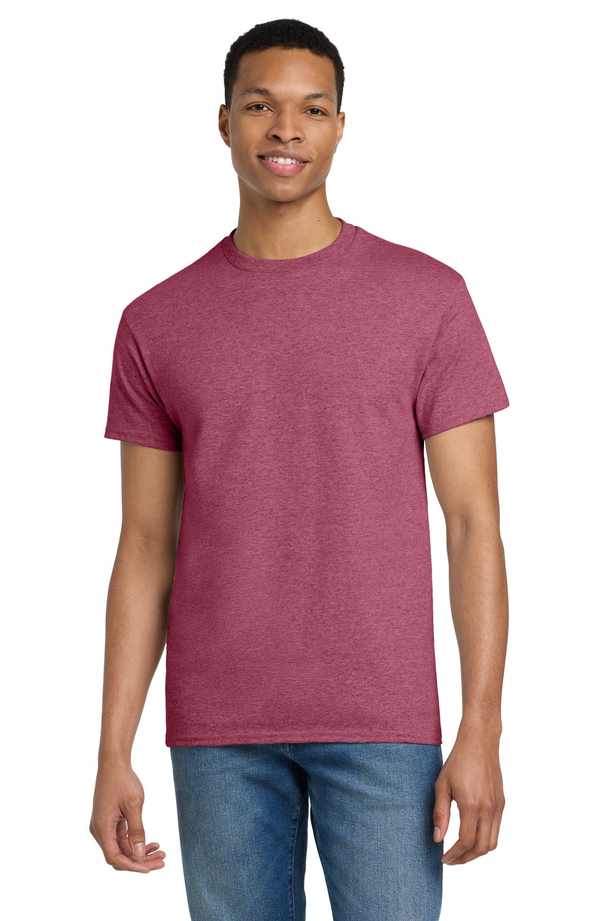 Custom Heathered Cardinal Ultra Cotton Cotton Tee 2000, personalized by SanCanDo Swag in Argyle, TX