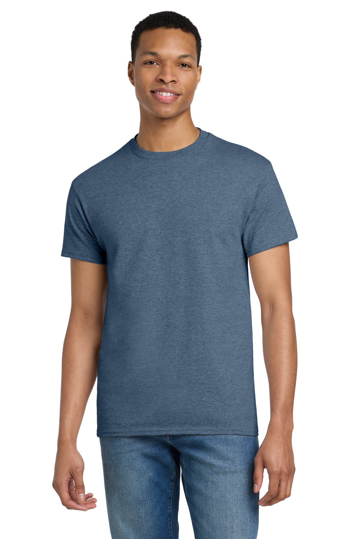 Custom Heathered Indigo Ultra Cotton Cotton Tee 2000, personalized by SanCanDo Swag in Argyle, TX