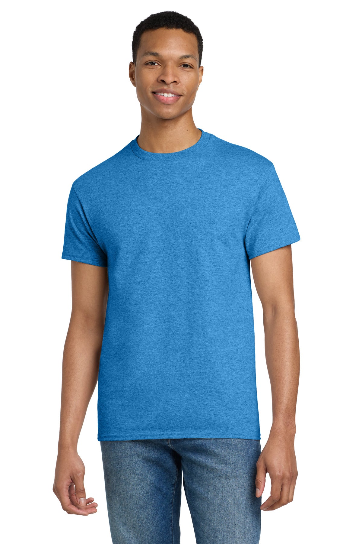 Custom Heathered Sapphire Ultra Cotton Cotton Tee 2000, personalized by SanCanDo Swag in Argyle, TX