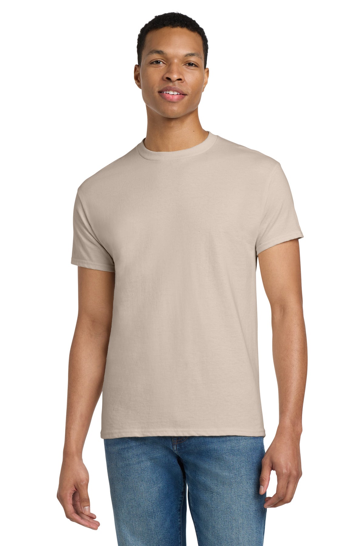 Custom Sand Ultra Cotton Cotton Tee 2000, personalized by SanCanDo Swag in Argyle, TX