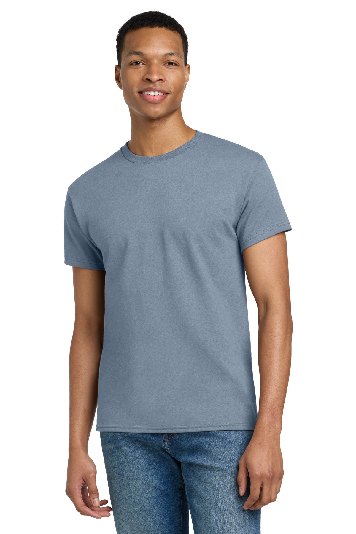 Custom Stone Blue Ultra Cotton Cotton Tee 2000, personalized by SanCanDo Swag in Argyle, TX