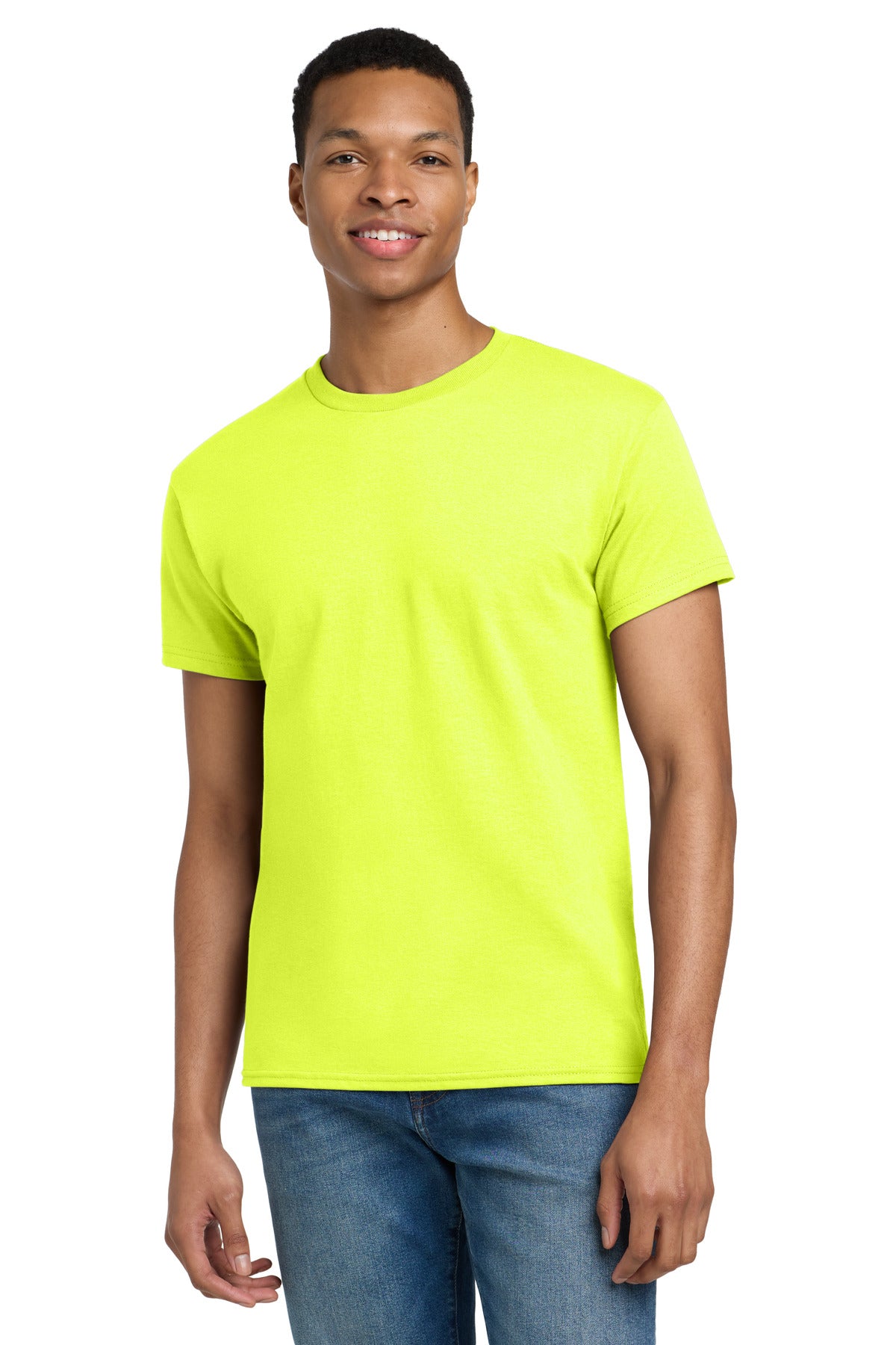 Custom Safety Green Ultra Cotton Cotton Tee 2000, personalized by SanCanDo Swag in Argyle, TX