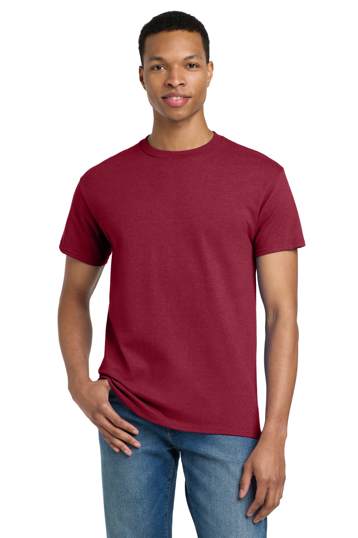 Custom Antique Cherry Red Ultra Cotton Cotton Tee 2000, personalized by SanCanDo Swag in Argyle, TX