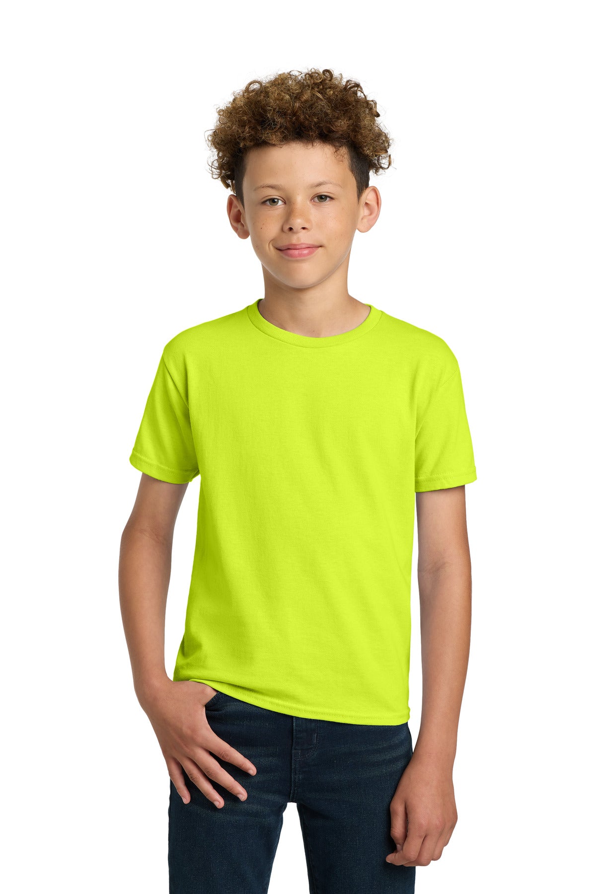 Custom Safety Green Youth Ultra Cotton100% US Cotton Tee 2000B, personalized by SanCanDo Swag in Argyle, TX