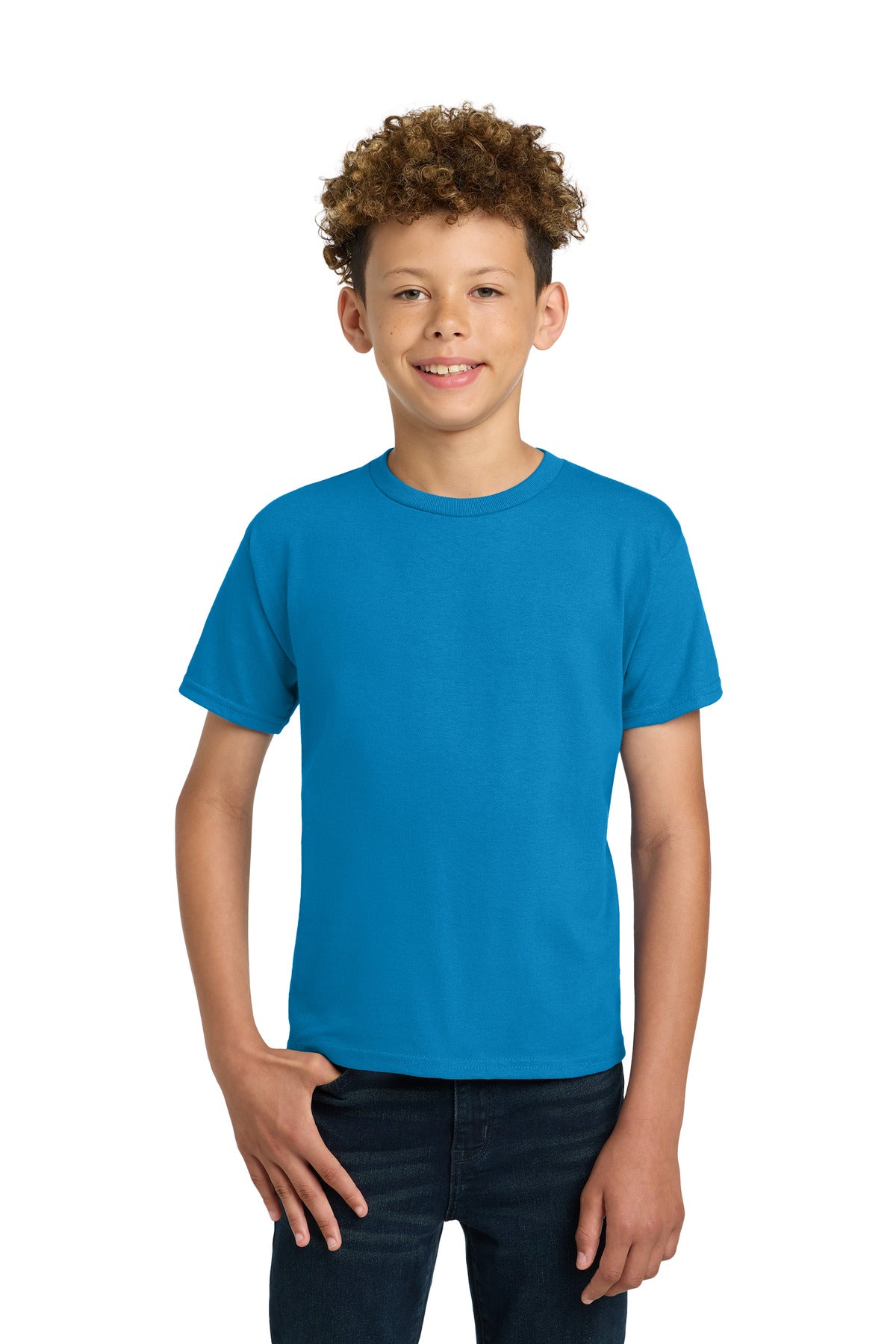 Custom Sapphire Youth Ultra Cotton100% US Cotton Tee 2000B, personalized by SanCanDo Swag in Argyle, TX