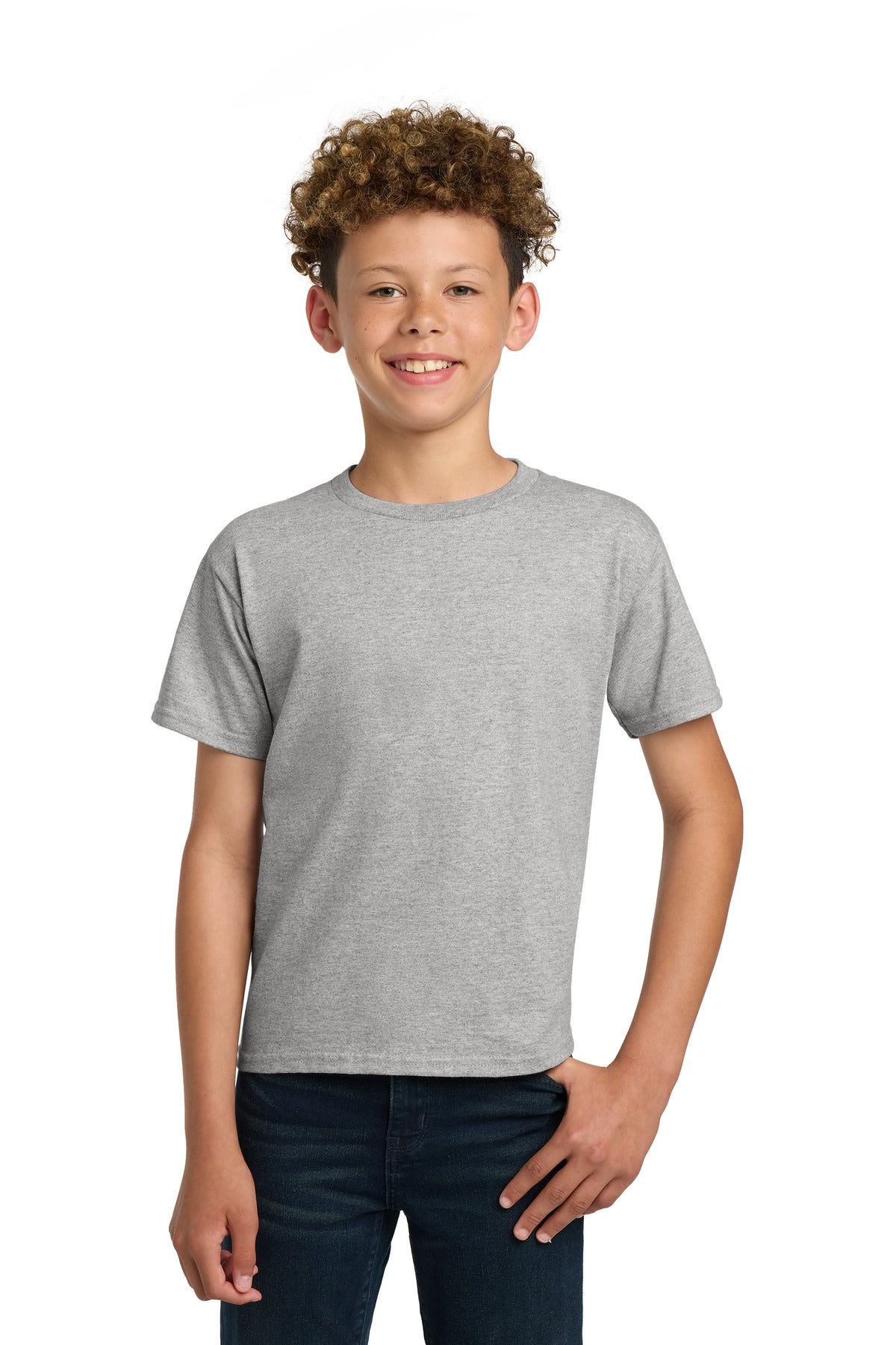 Custom Sport Grey Youth Ultra Cotton100% US Cotton Tee 2000B, personalized by SanCanDo Swag in Argyle, TX