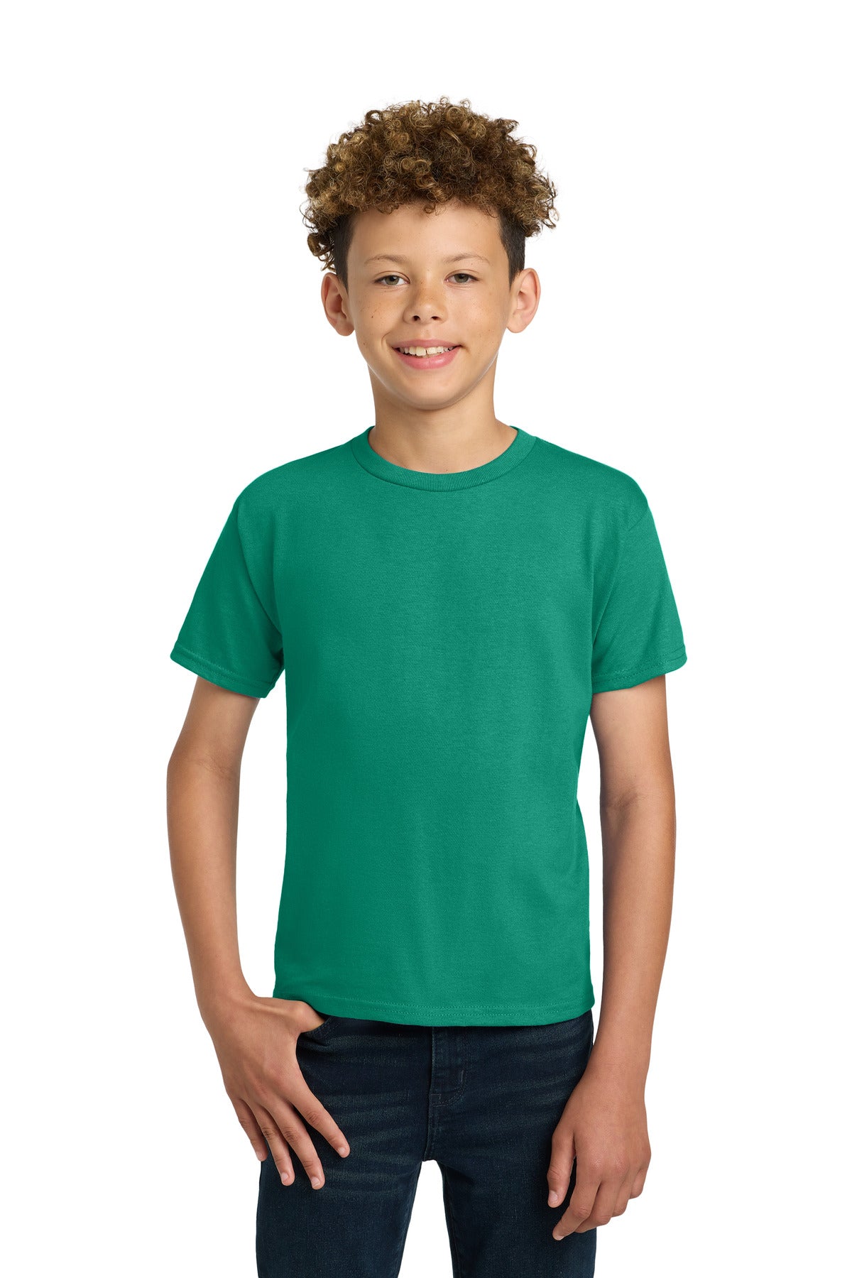 Custom Kelly Green Youth Ultra Cotton100% US Cotton Tee 2000B, personalized by SanCanDo Swag in Argyle, TX