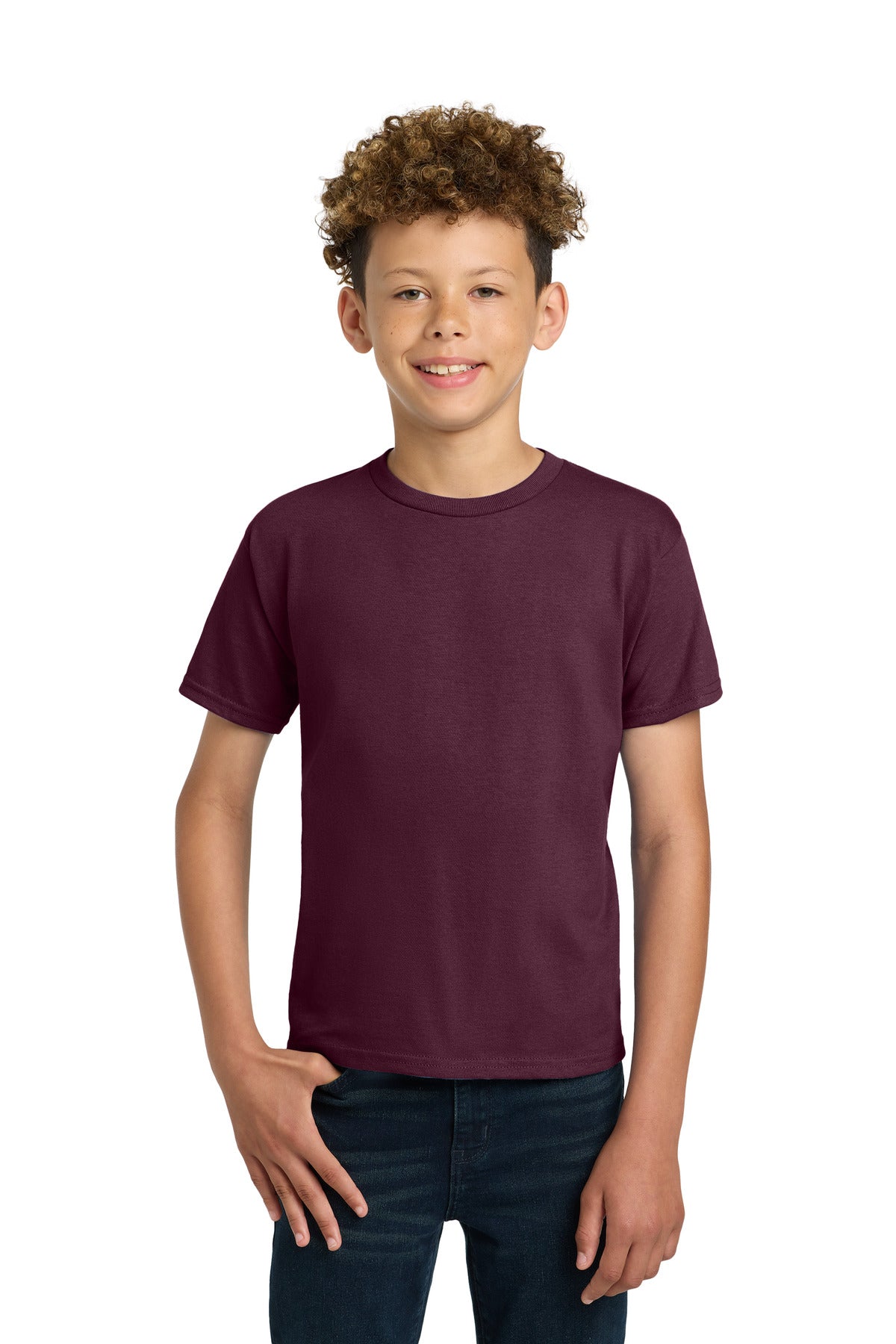 Custom Maroon Youth Ultra Cotton100% US Cotton Tee 2000B, personalized by SanCanDo Swag in Argyle, TX
