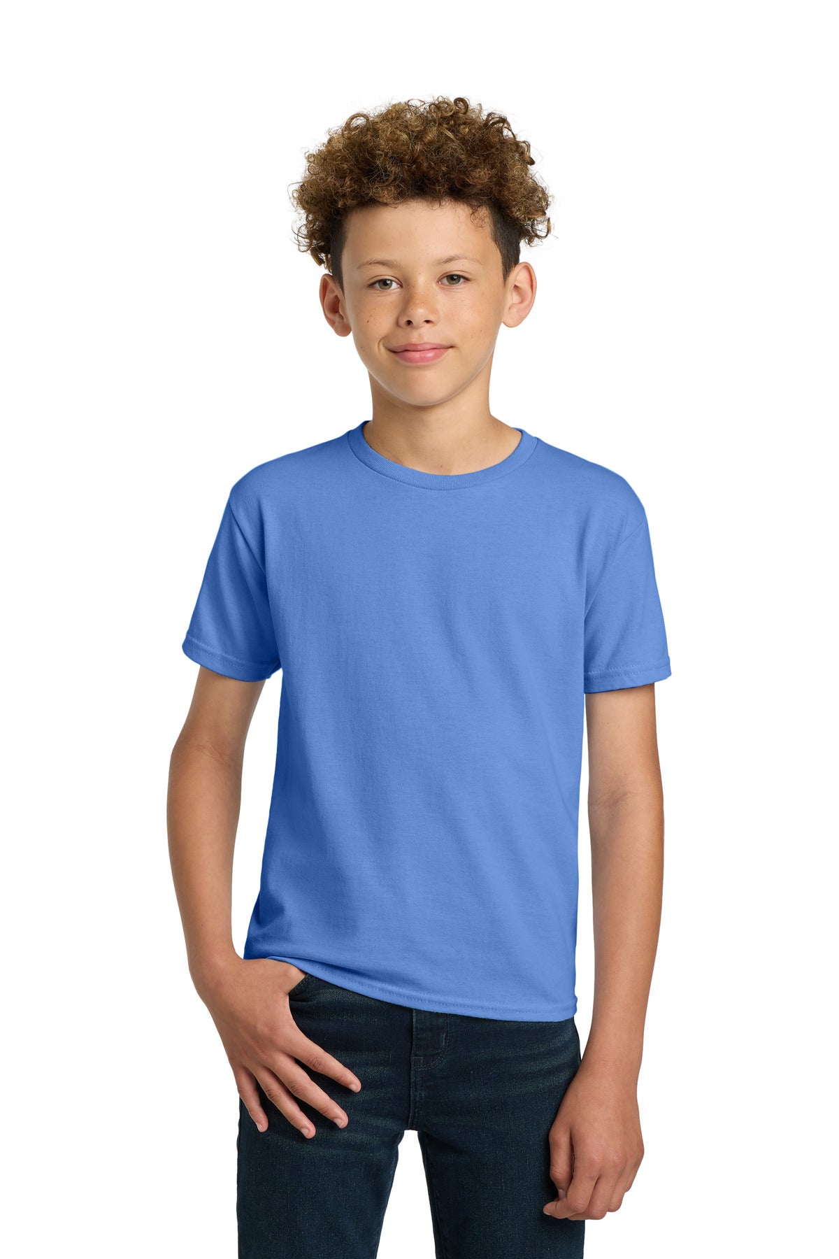 Custom Carolina Blue Youth Ultra Cotton100% US Cotton Tee 2000B, personalized by SanCanDo Swag in Argyle, TX