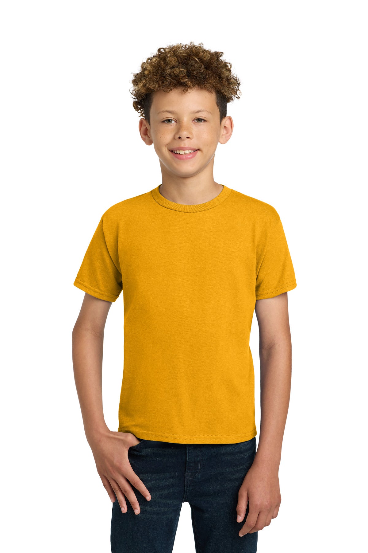 Custom Gold Youth Ultra Cotton100% US Cotton Tee 2000B, personalized by SanCanDo Swag in Argyle, TX