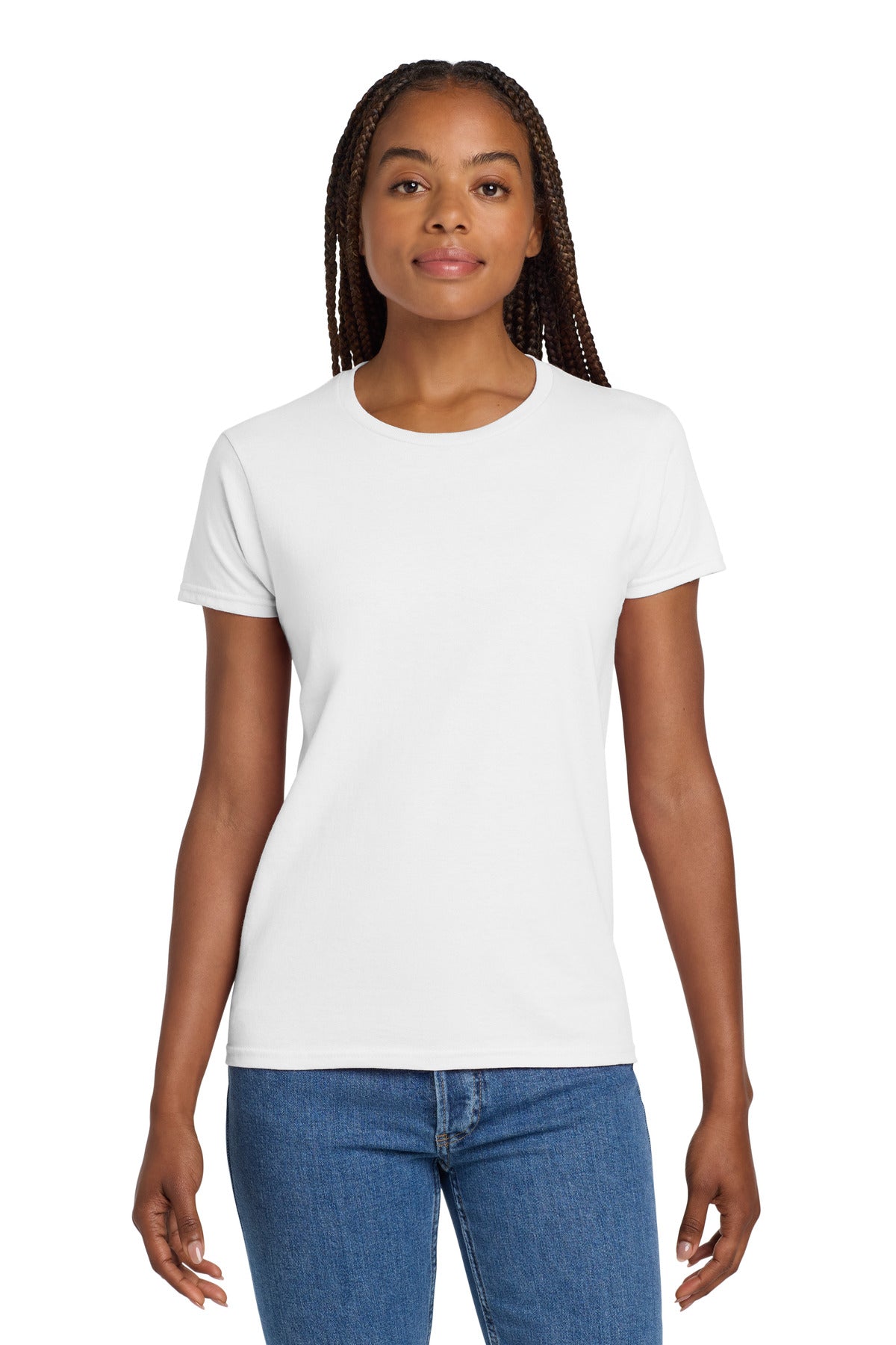 Custom White Women's Ultra Cotton Cotton Tee 2000L, personalized by SanCanDo Swag in Argyle, TX