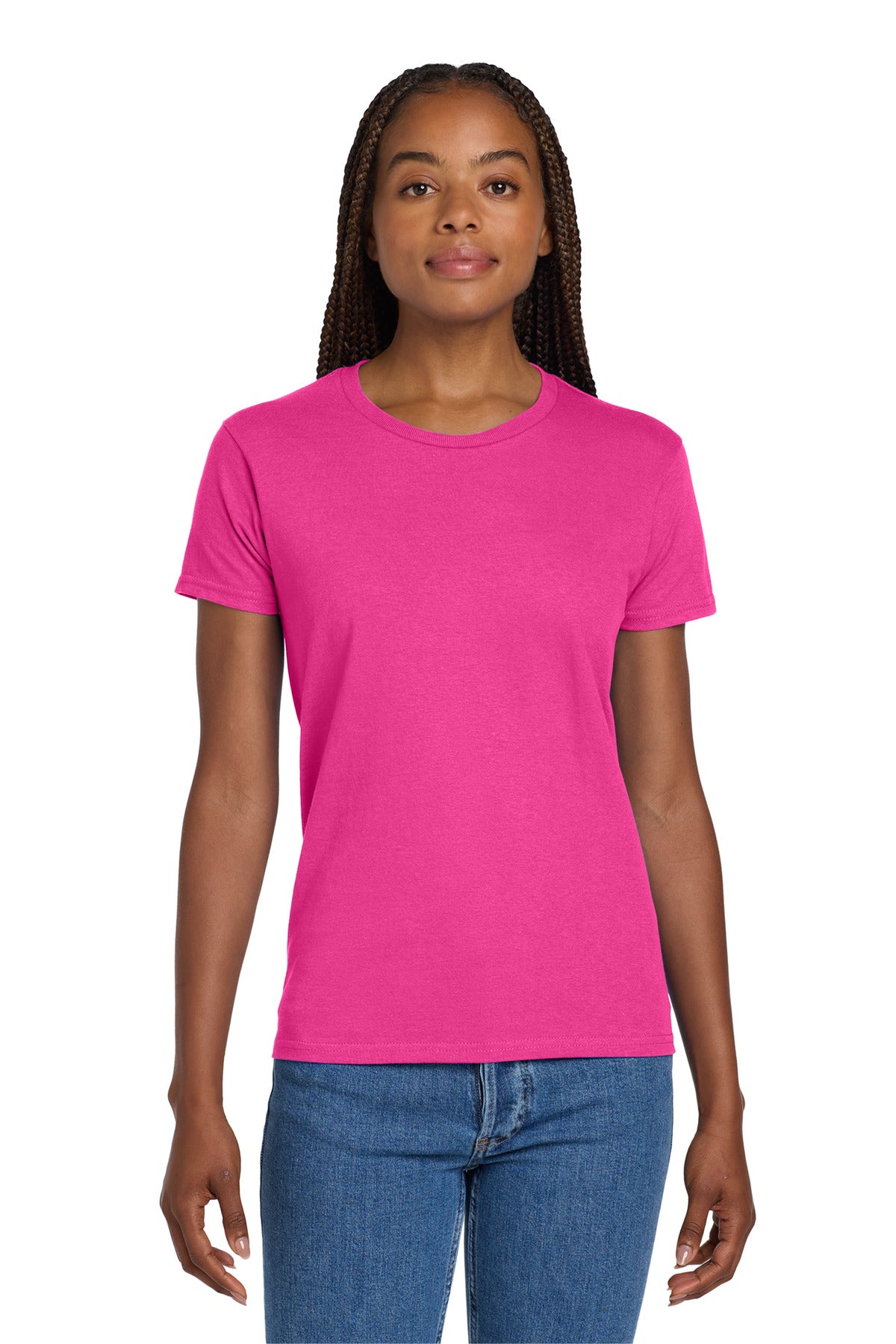 Custom Heliconia Women's Ultra Cotton Cotton Tee 2000L, personalized by SanCanDo Swag in Argyle, TX