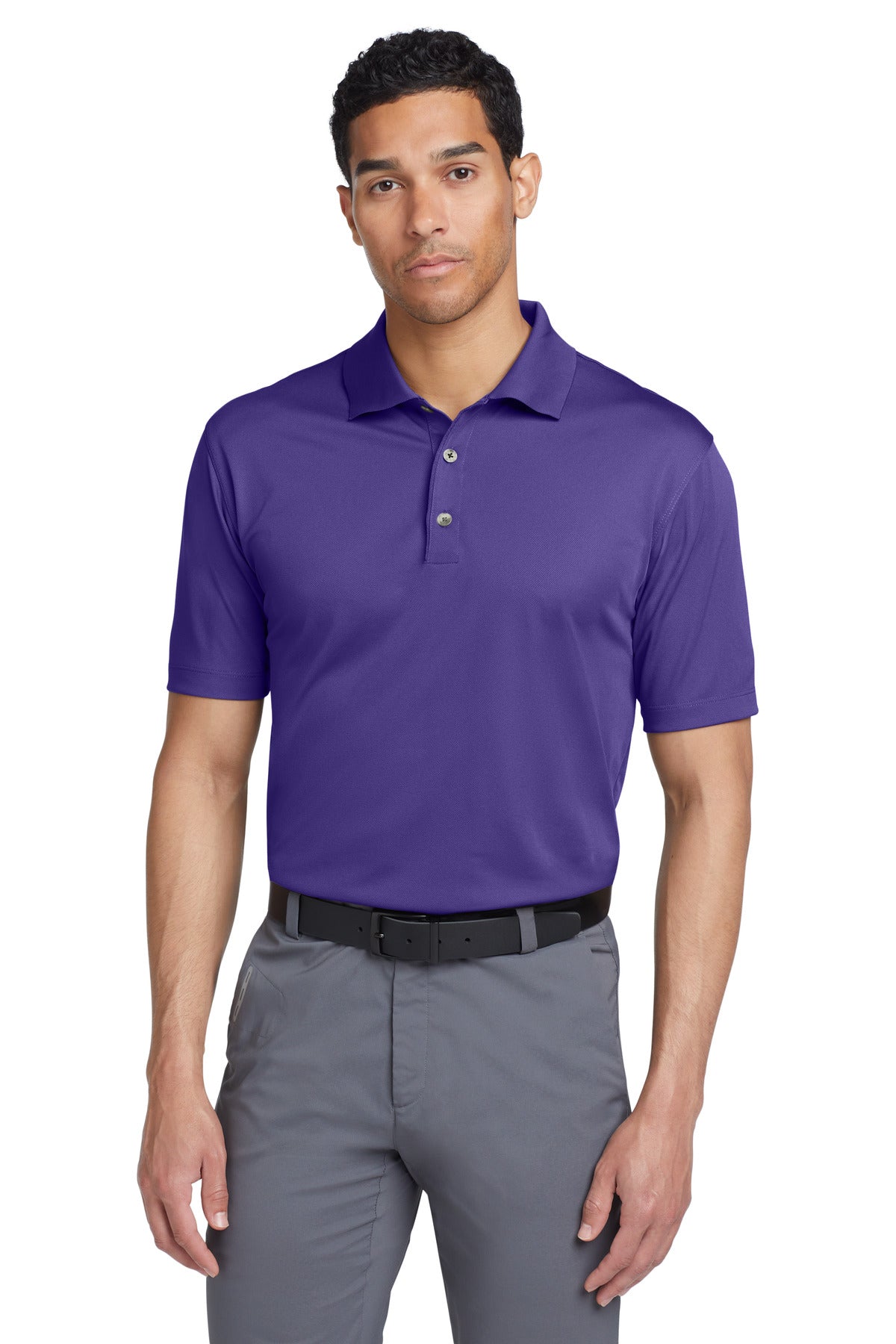 Custom Varsity Purple Tech Basic Dri-FIT Polo 203690, personalized by SanCanDo Swag in Argyle, TX
