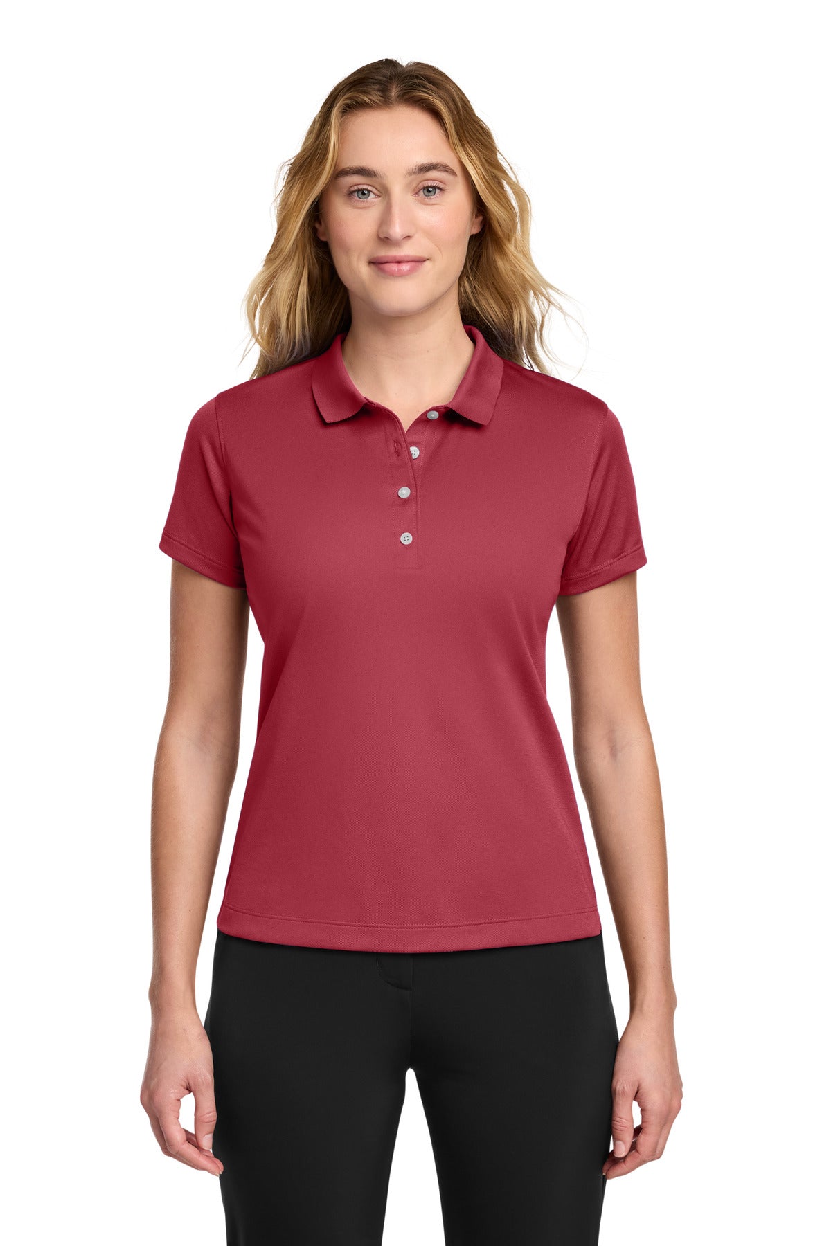 Custom Pro Red Women's Tech Basic Dri-FIT Polo 203697, personalized by SanCanDo Swag in Argyle, TX