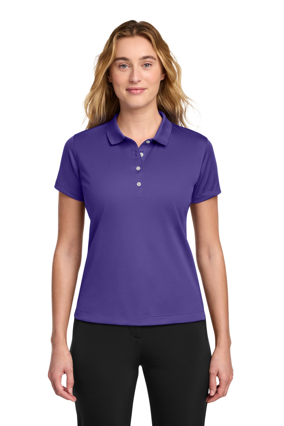 Custom Varsity Purple Women's Tech Basic Dri-FIT Polo 203697, personalized by SanCanDo Swag in Argyle, TX
