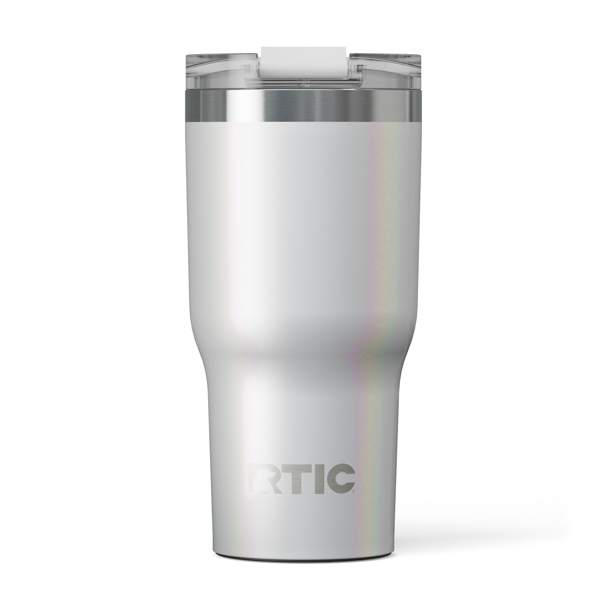 Custom Cool Grey Glitter RTIC 20 oz Essential Tumbler, personalized by SanCanDo Swag in Argyle, TX