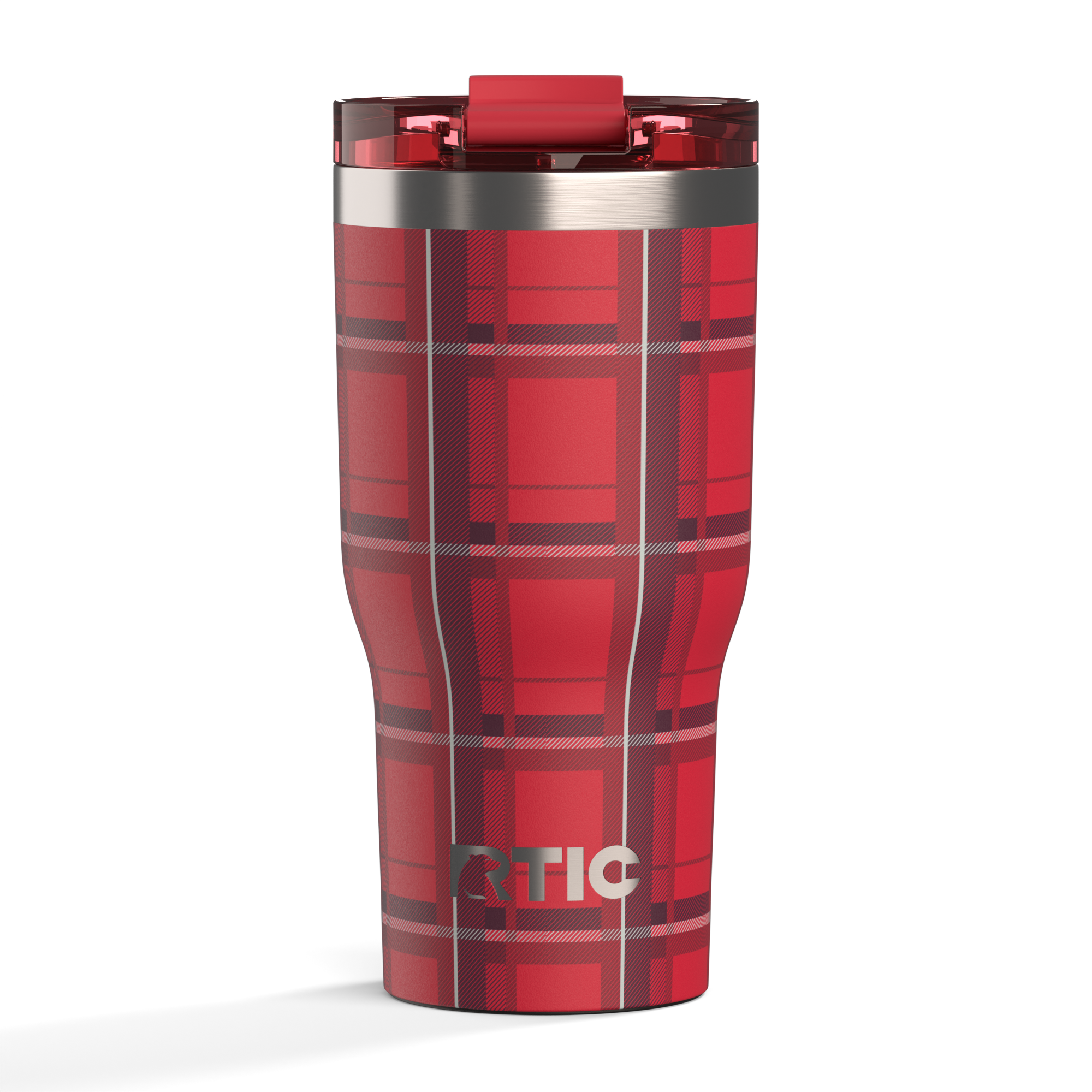 Custom Red Plaid RTIC 20 oz Essential Tumbler, personalized by SanCanDo Swag in Argyle, TX