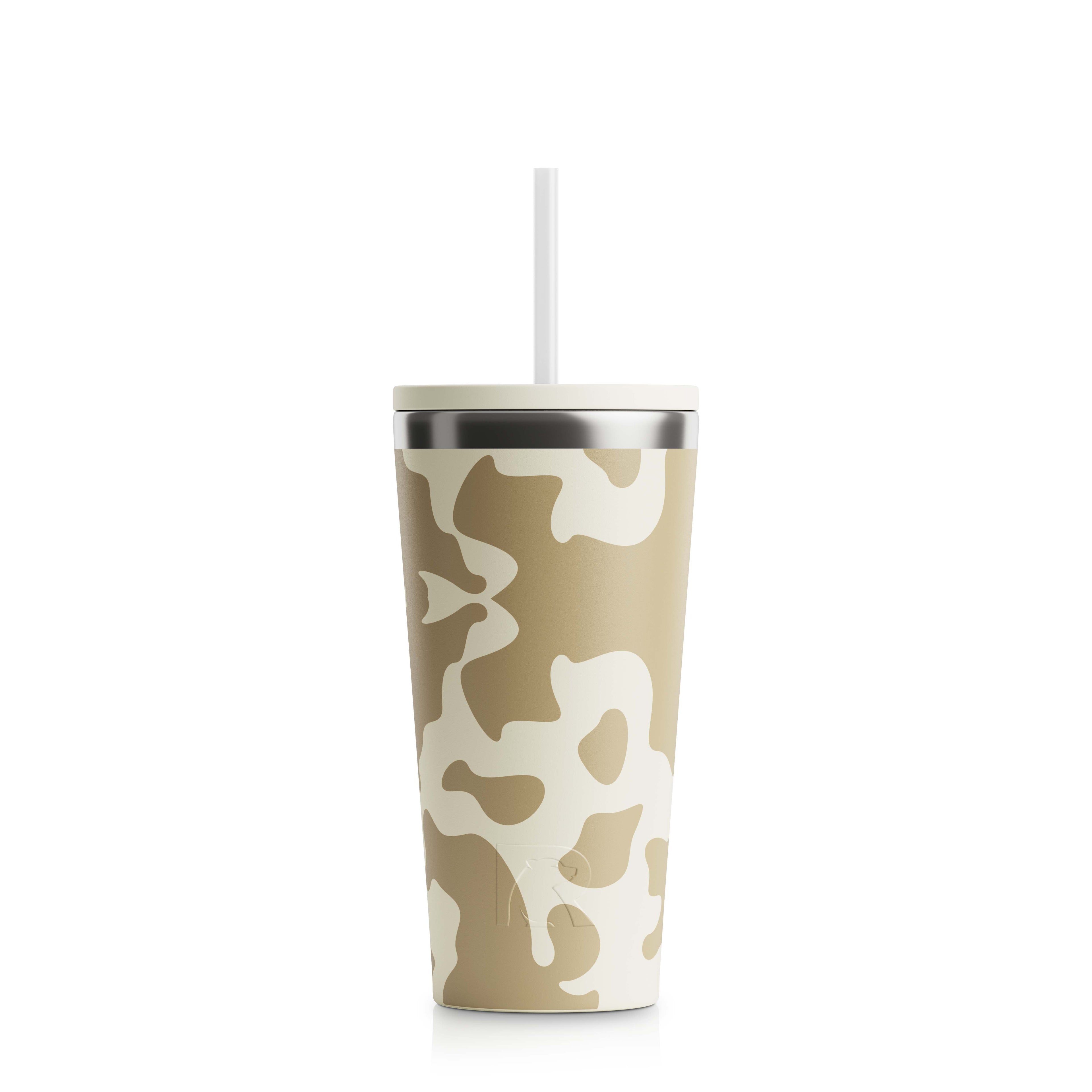 Custom Brown Cow Hide RTIC 20 oz Everyday Tumbler, personalized by SanCanDo Swag in Argyle, TX