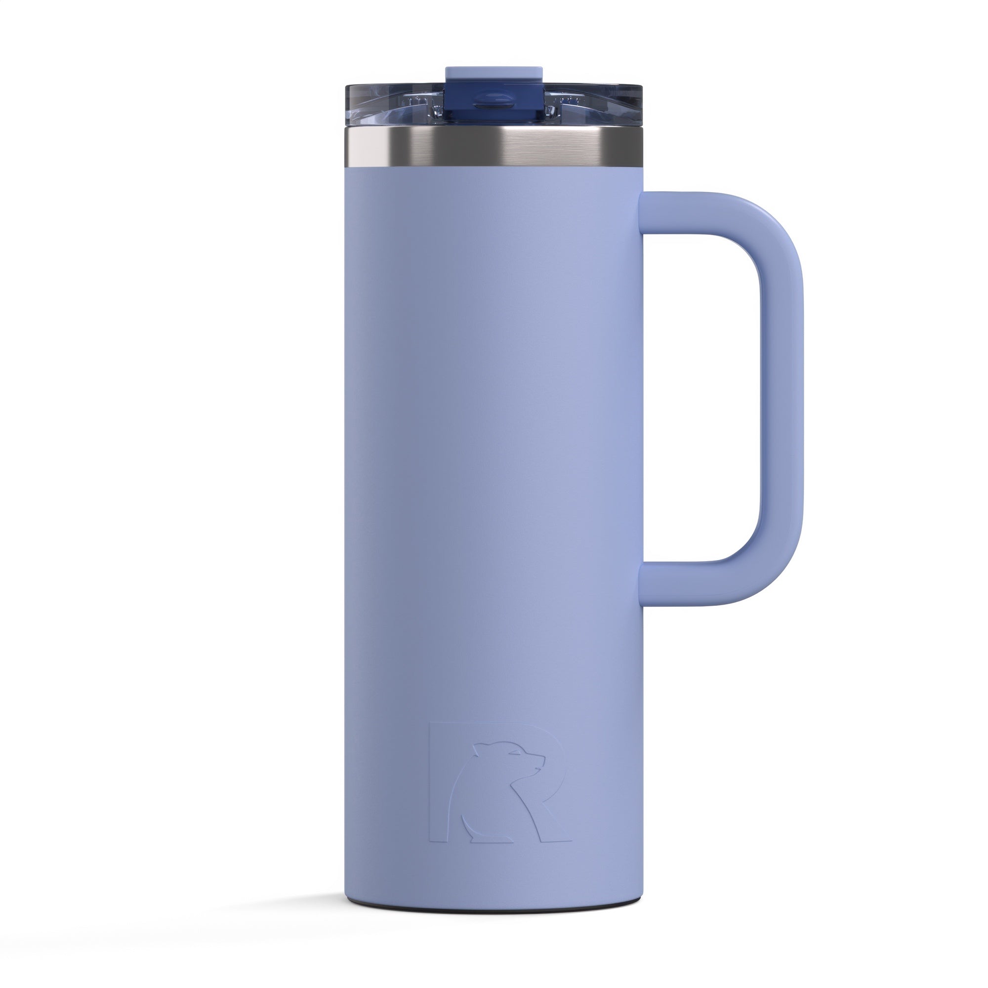 Custom Periwinkle RTIC 20 oz Road Trip Travel Mug, personalized by SanCanDo Swag in Argyle, TX