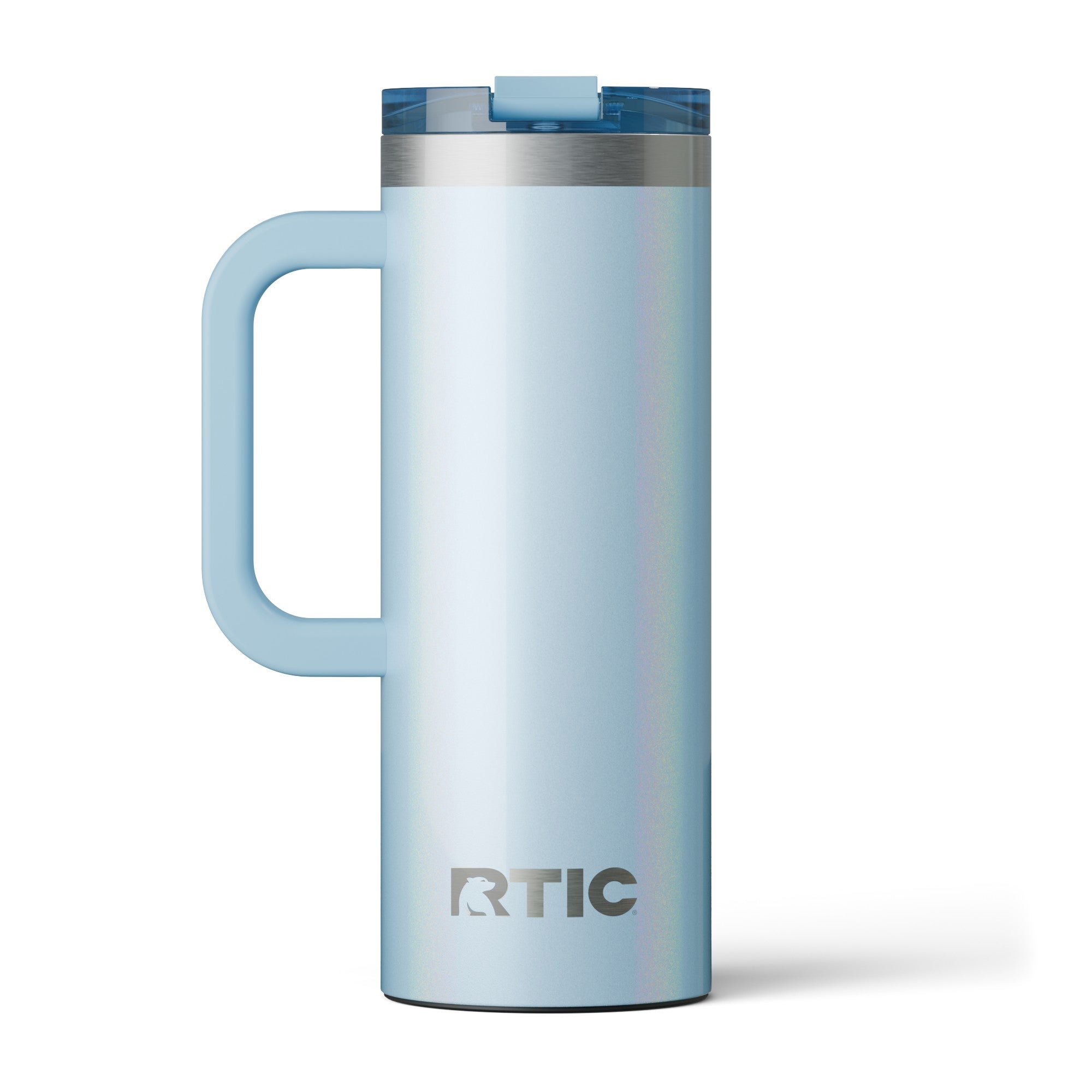 Custom RTIC Ice Glitter RTIC 20 oz Road Trip Travel Mug, personalized by SanCanDo Swag in Argyle, TX