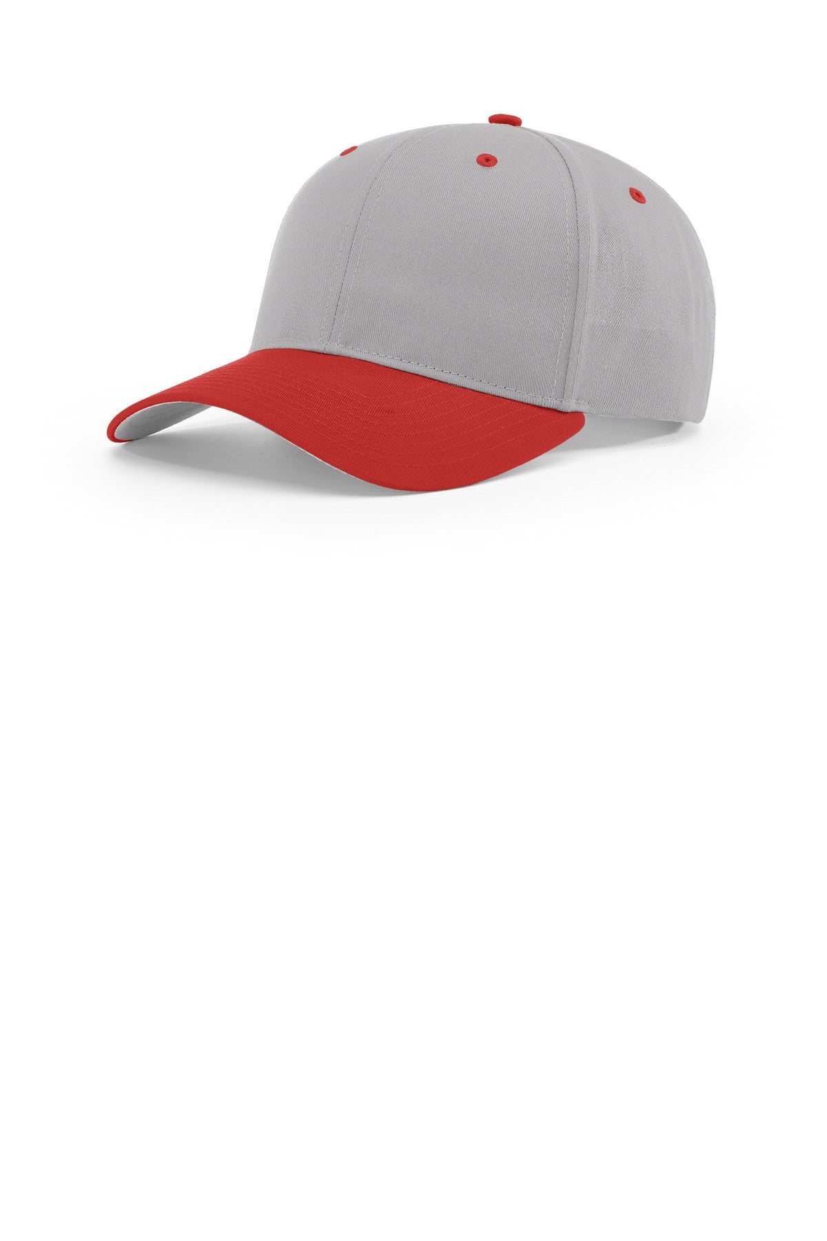 Custom Grey/ Grey/ Red Pro Twill Snapback 212, personalized by SanCanDo Swag in Argyle, TX