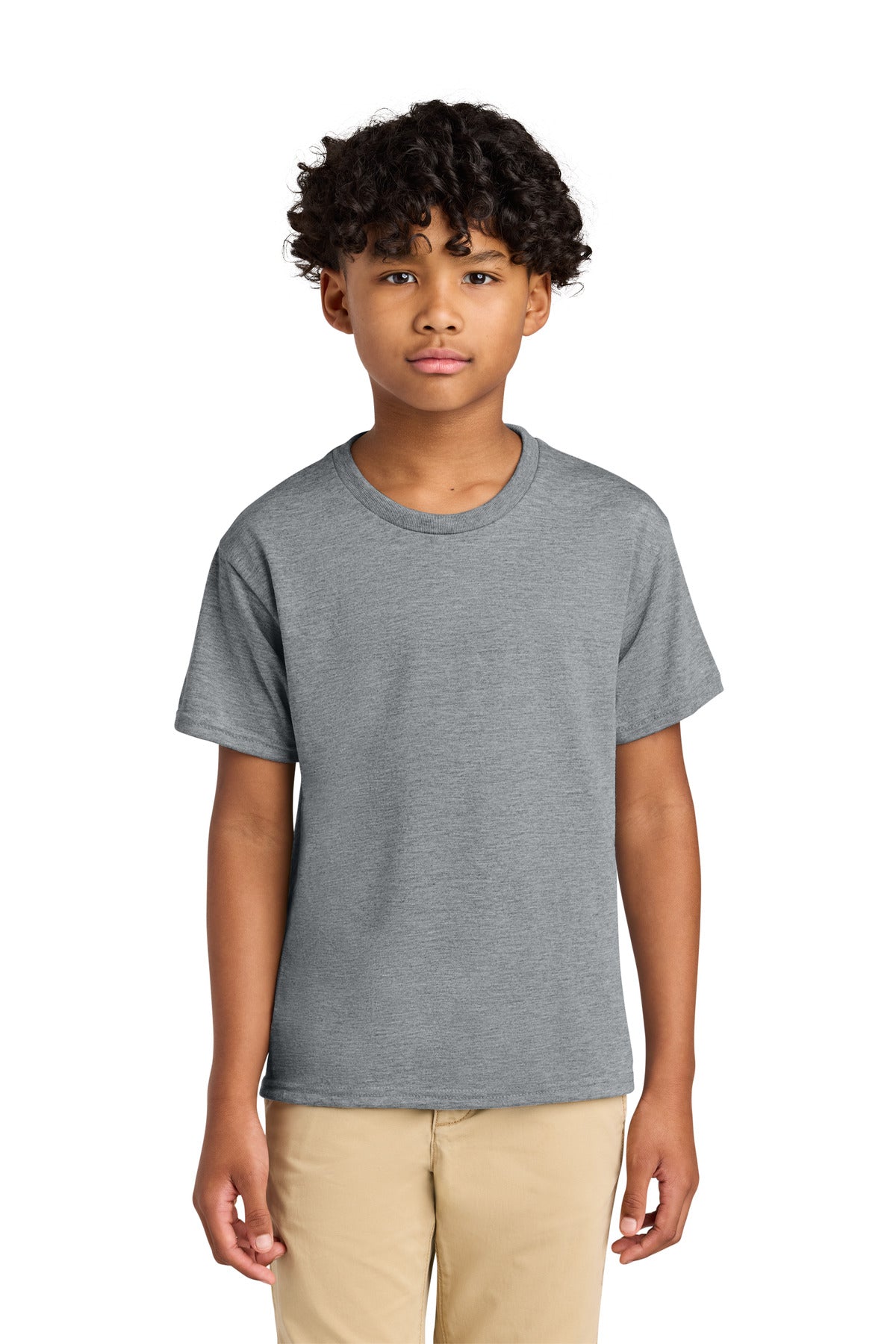 Custom Athletic Heather Youth Dri-Power 100% Polyester Tee 21B, personalized by SanCanDo Swag in Argyle, TX