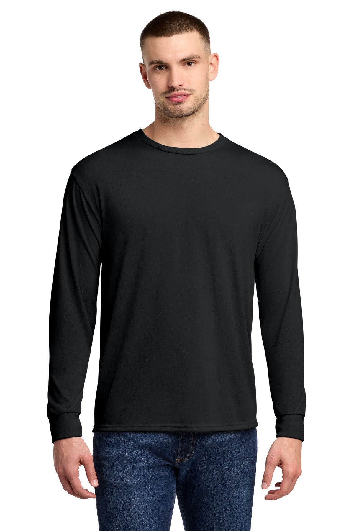 Custom Black Dri-Power 100% Polyester Long Sleeve Tee 21LS, personalized by SanCanDo Swag in Argyle, TX