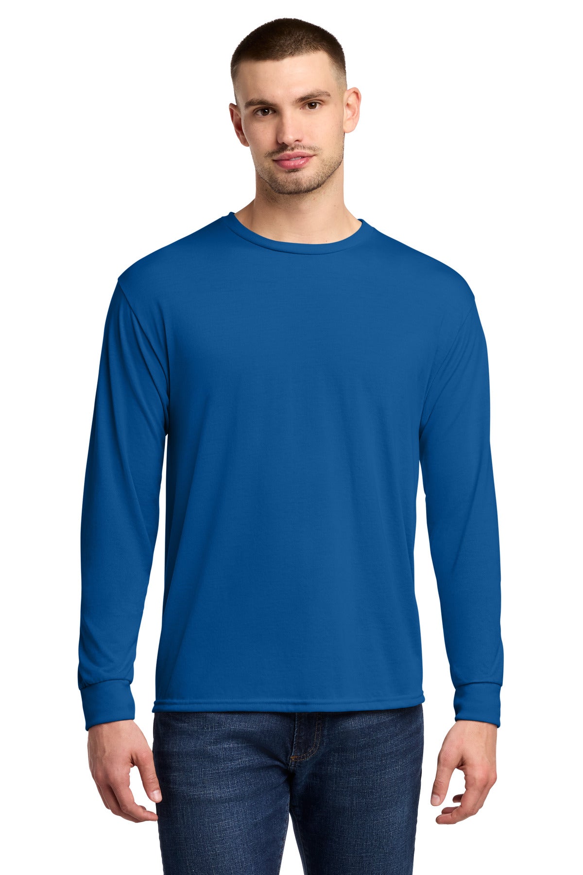 Custom Royal Dri-Power 100% Polyester Long Sleeve Tee 21LS, personalized by SanCanDo Swag in Argyle, TX