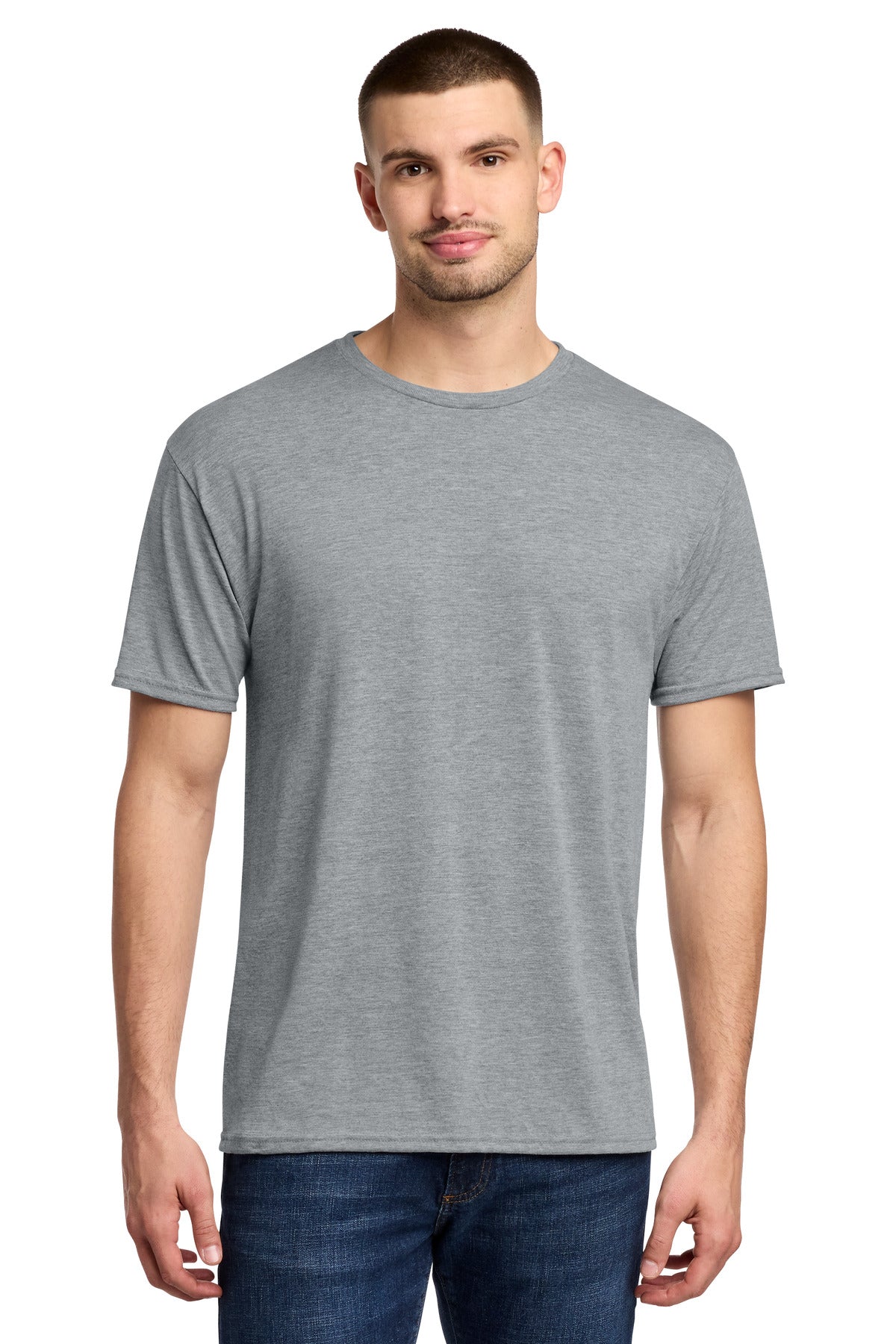 Custom Athletic Heather Dri-Power 100% Polyester Tee 21M, personalized by SanCanDo Swag in Argyle, TX