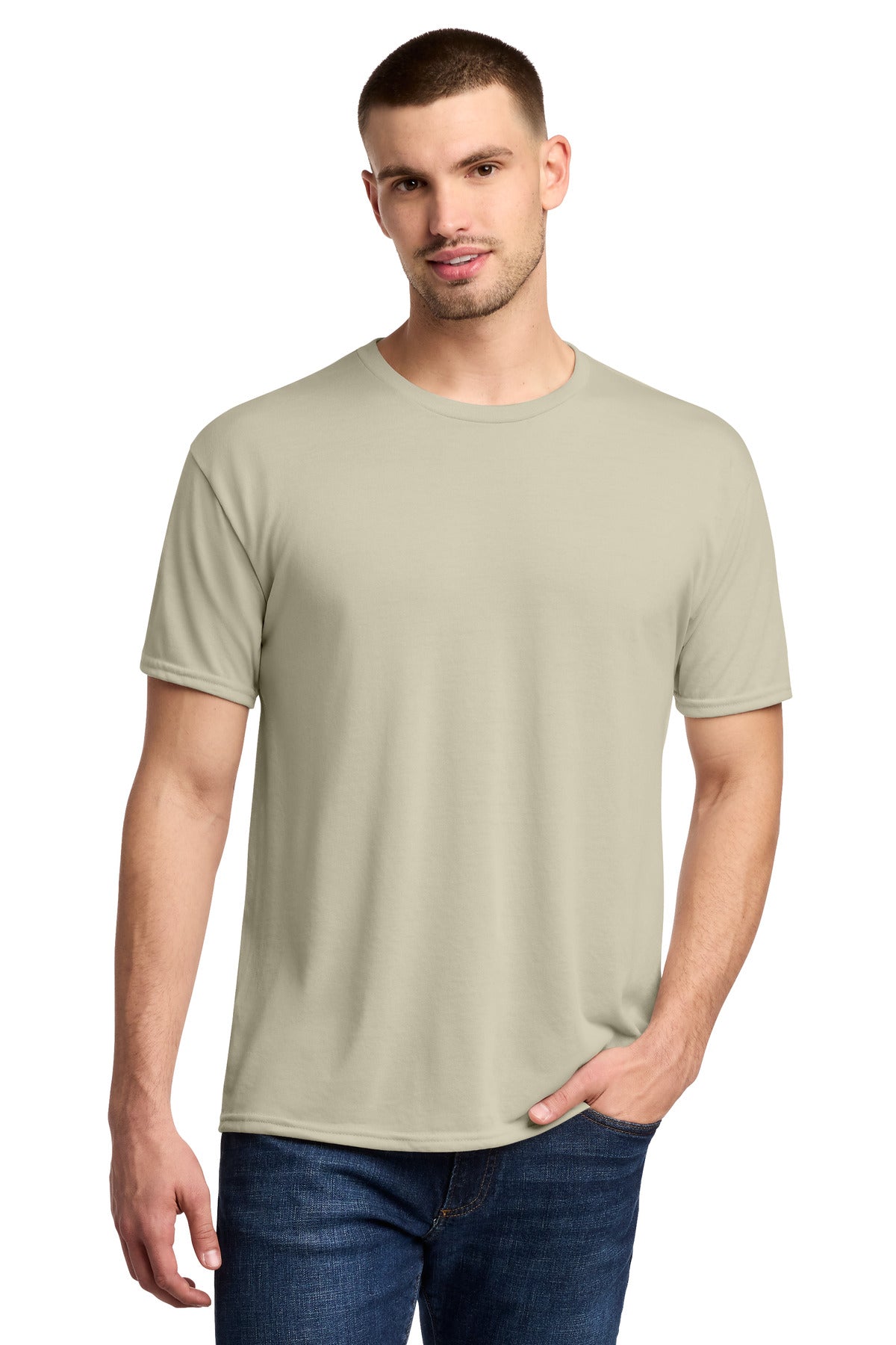 Custom Putty Dri-Power 100% Polyester Tee 21M, personalized by SanCanDo Swag in Argyle, TX