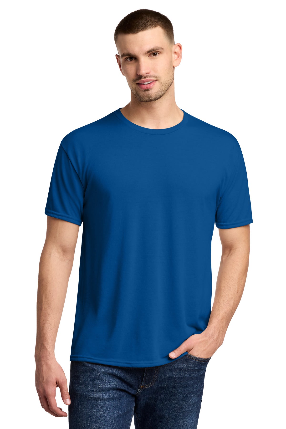 Custom Royal Dri-Power 100% Polyester Tee 21M, personalized by SanCanDo Swag in Argyle, TX
