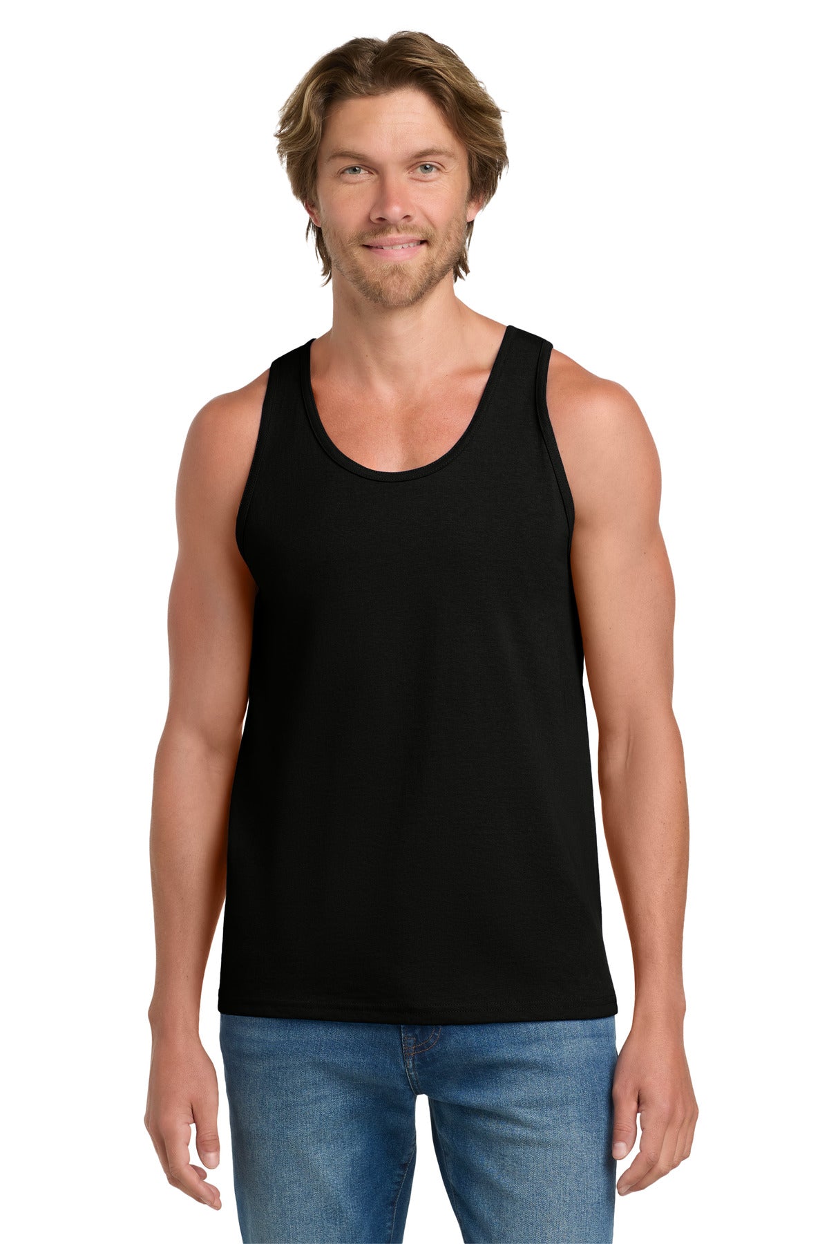 Custom Black Ultra Cotton 100% US Cotton Tank Top 2200, personalized by SanCanDo Swag in Argyle, TX