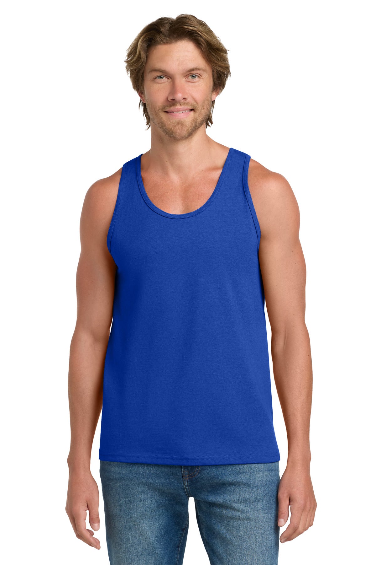 Custom Royal Ultra Cotton 100% US Cotton Tank Top 2200, personalized by SanCanDo Swag in Argyle, TX