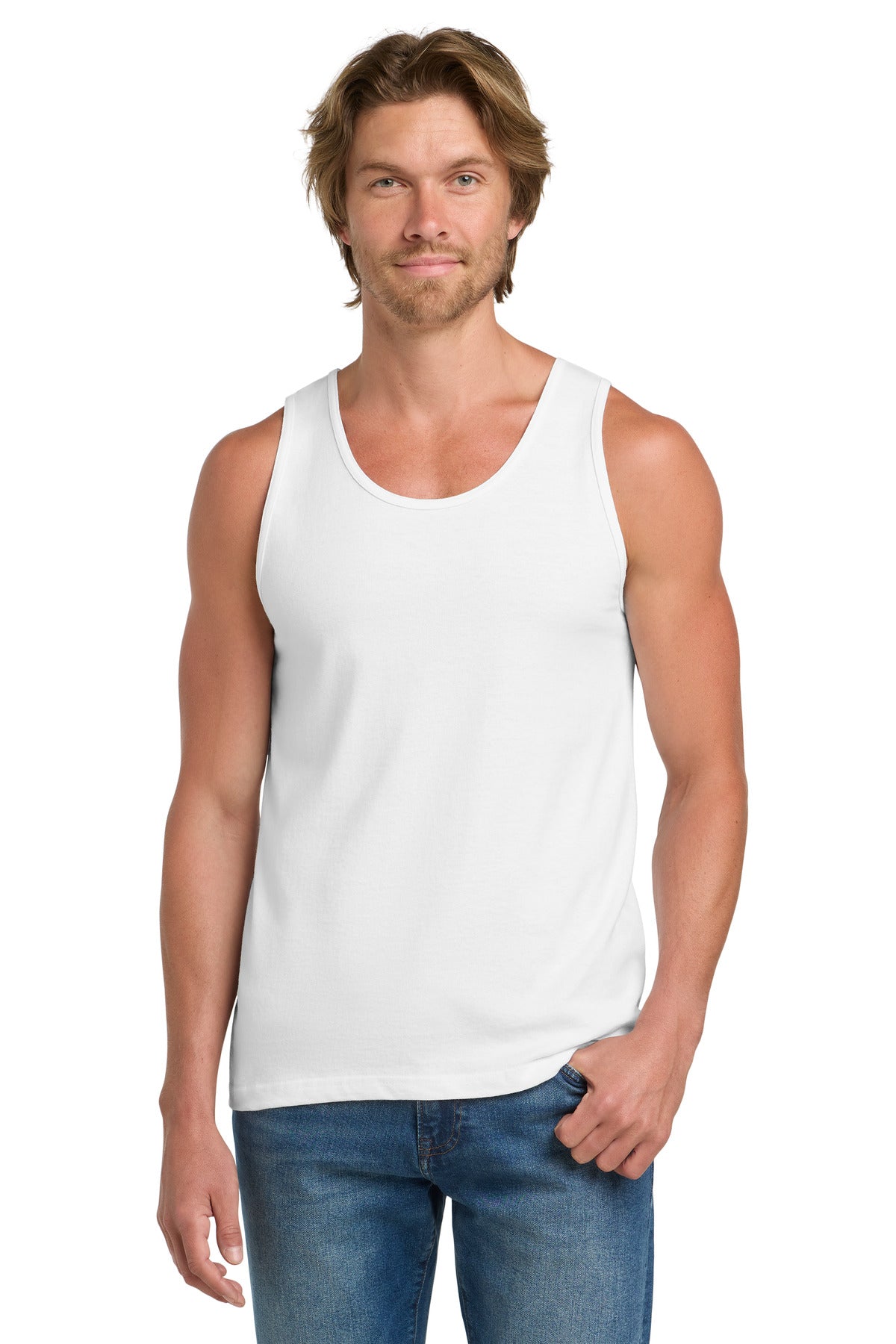 Custom White Ultra Cotton 100% US Cotton Tank Top 2200, personalized by SanCanDo Swag in Argyle, TX