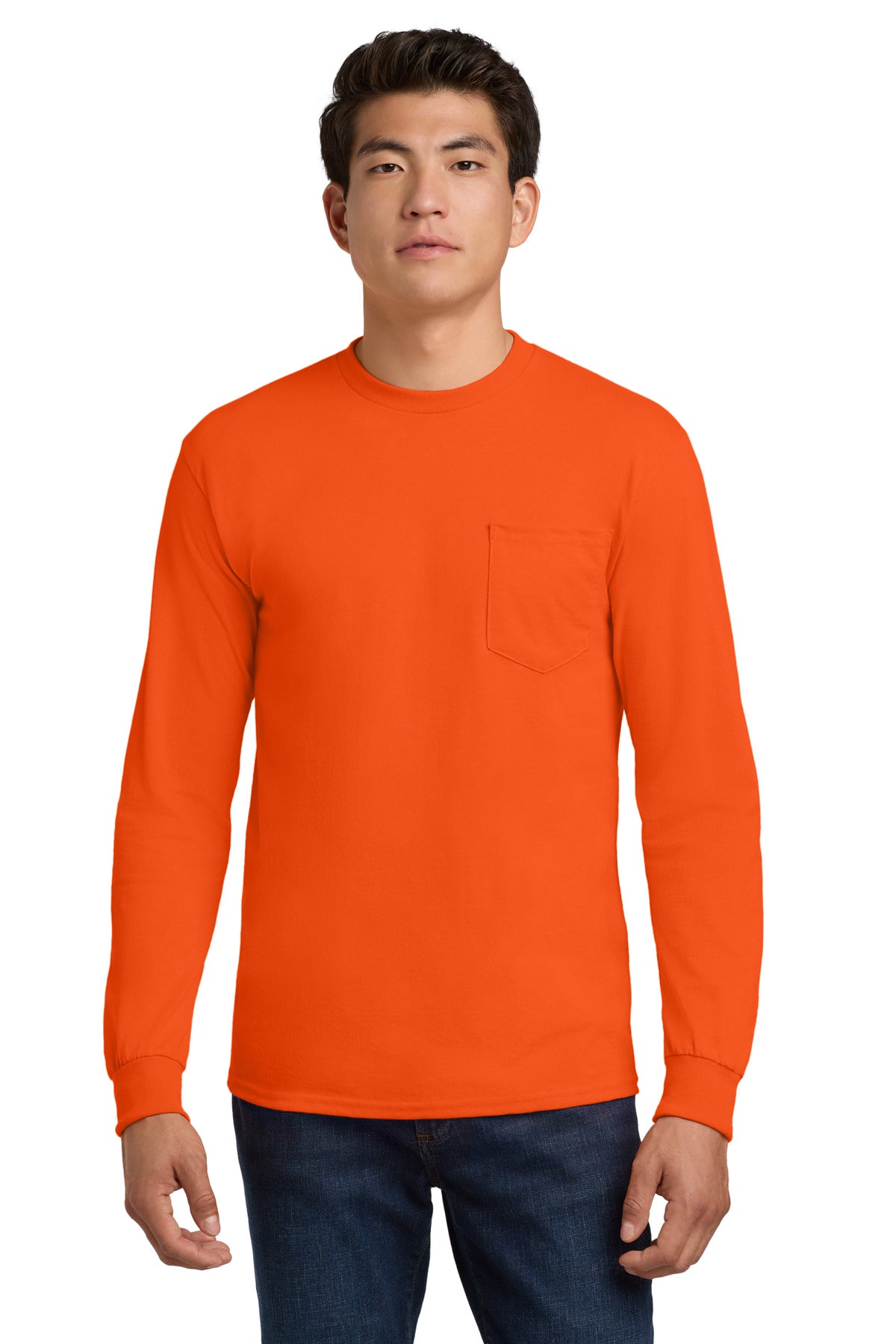 Custom S. Orange Sleeve Tee with Pocket 2410, personalized by SanCanDo Swag in Argyle, TX