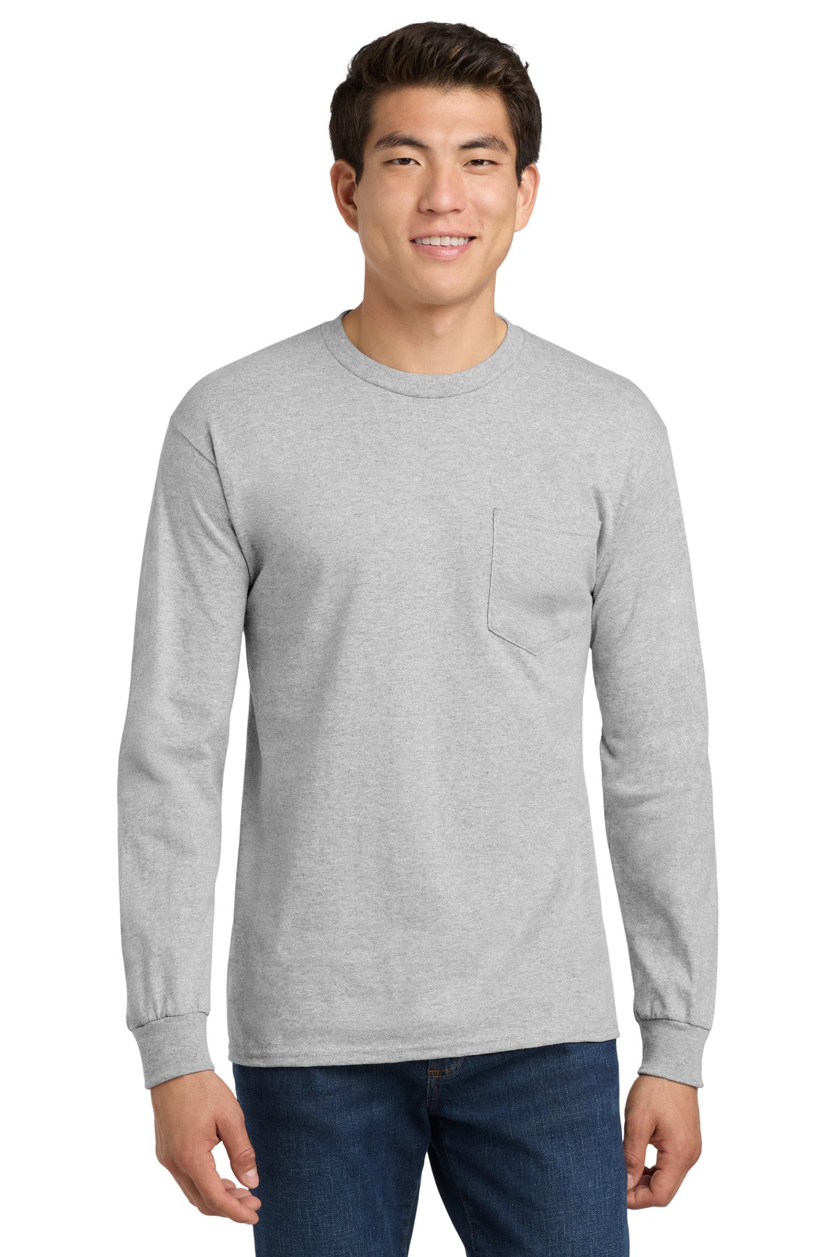 Custom Sport Grey Sleeve Tee with Pocket 2410, personalized by SanCanDo Swag in Argyle, TX